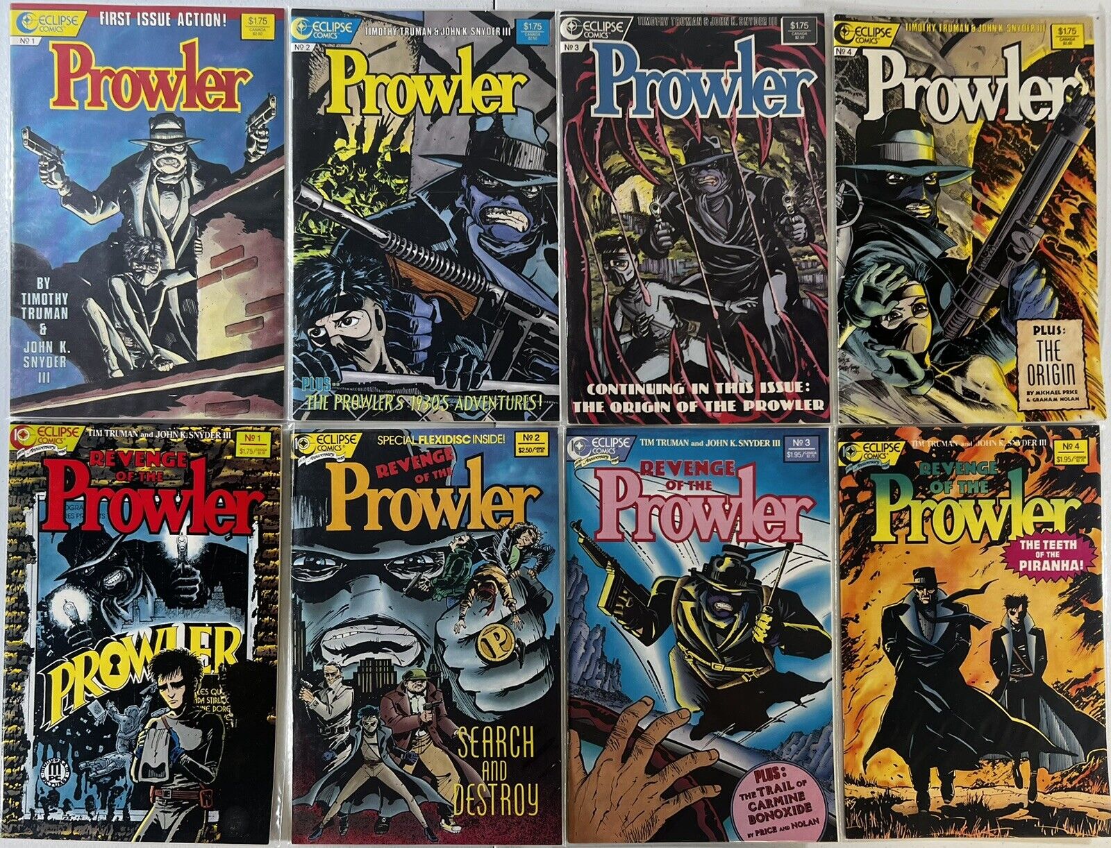Prowler #1-4 + Revenge of the Prowler #1-4 Complete Run Eclipse 1987 Lot of 8