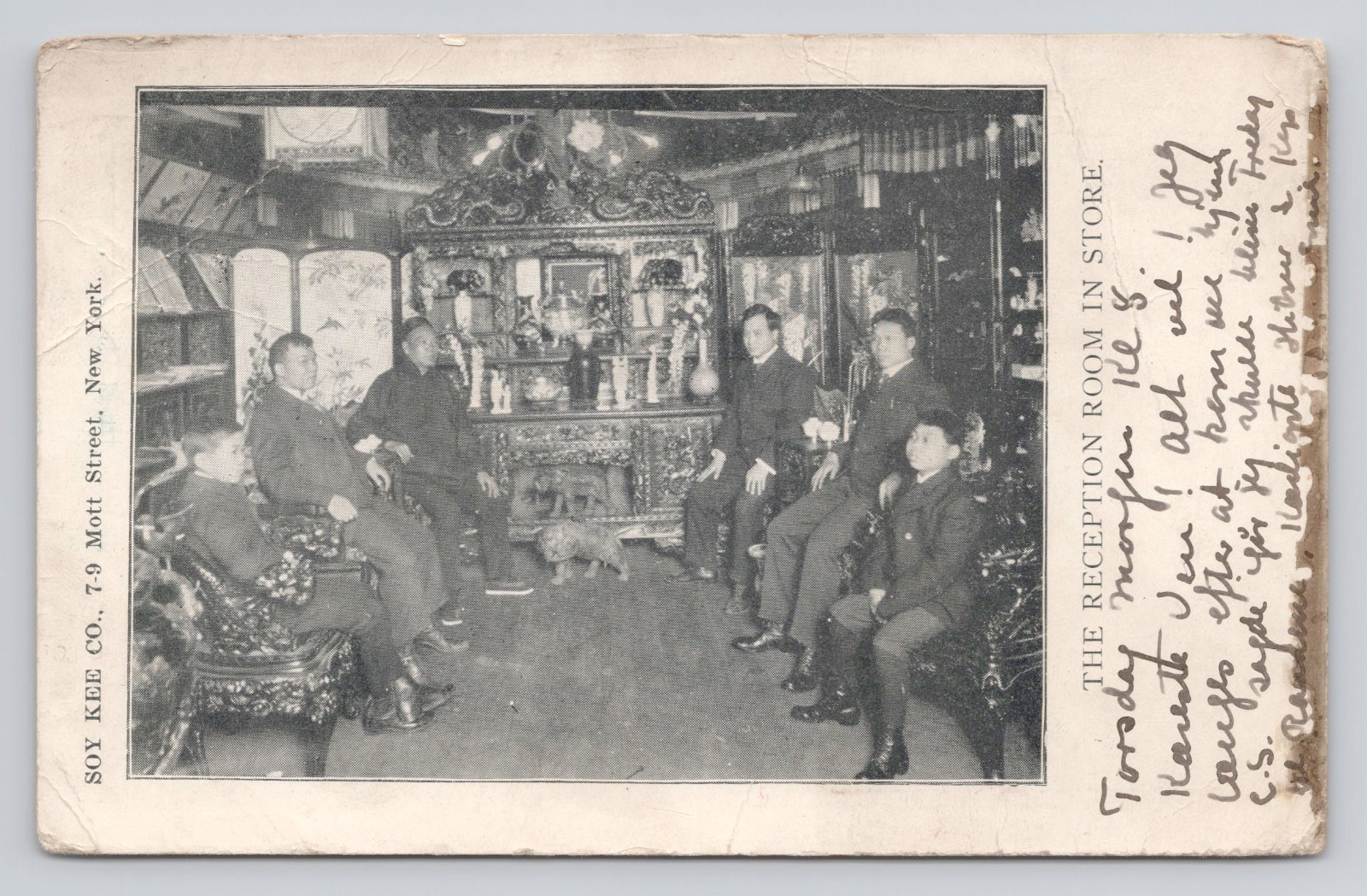 Soy Kee Co Reception Room Chinese Store Mott Street New York Chinatown Postcard Soy Kee Co Reception Room Chinese Store Mott Street New York Chinatown Postcard