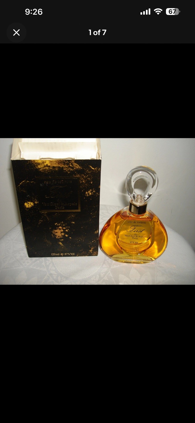 Vintage Never Used Eau De Toilette First De Van Cleef & Arpels Splash 120ml Box
