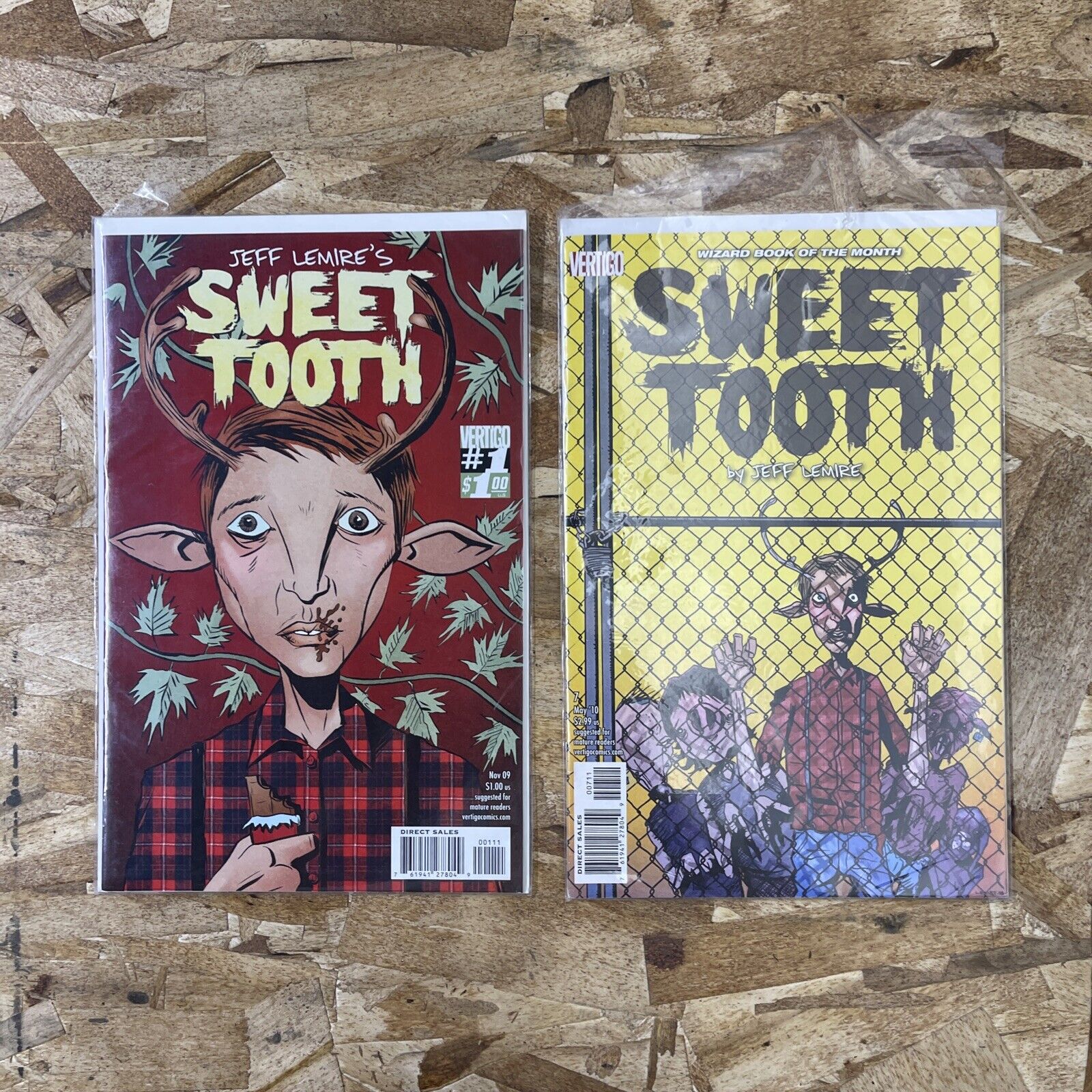 Sweet Tooth #1 & #7 Vertigo Comic Book lot 2009 Mini Series Jeff Lemire NETFLIX