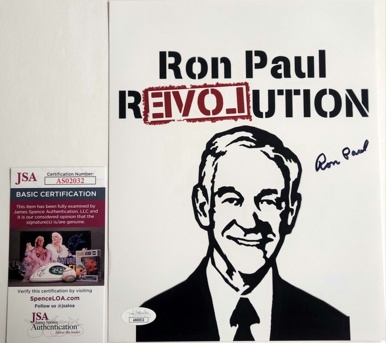 Ron Paul Autograph 8x10 Signed 'Revolution' Photo USA JSA COA