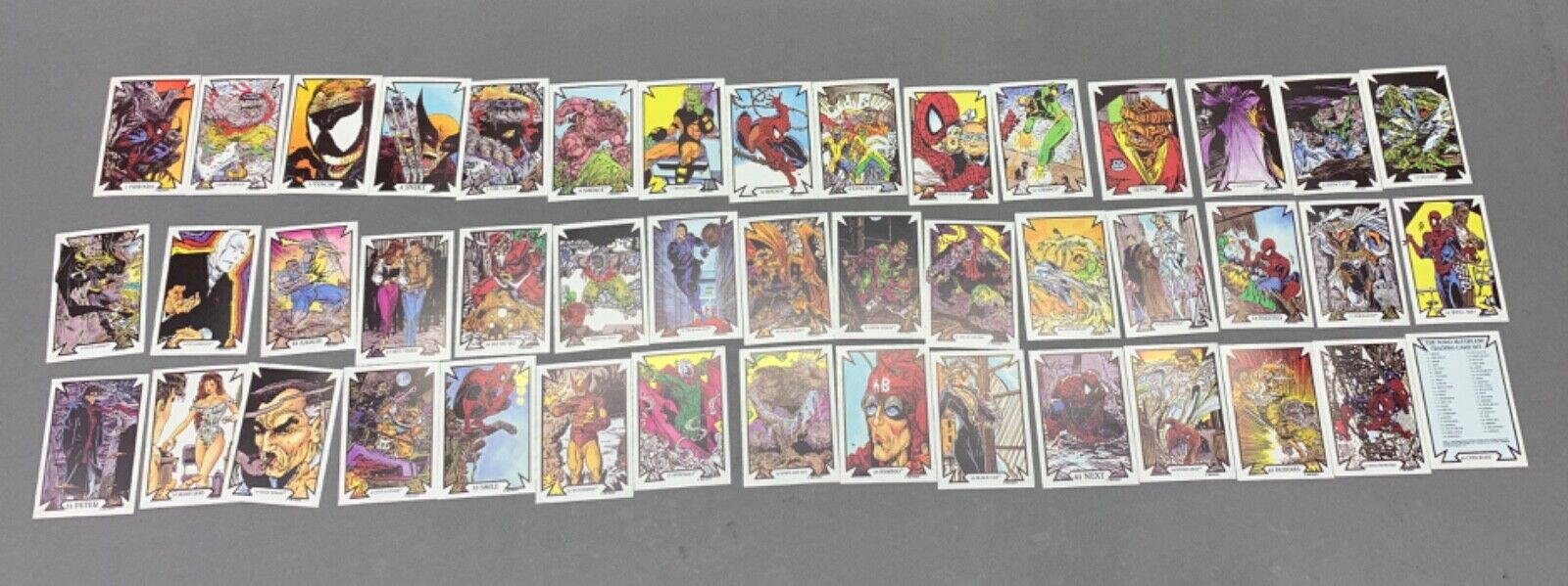 1989 Todd McFarlane Marvel Complete 45 Card Set X-Men Spider-man Venom Wolverine