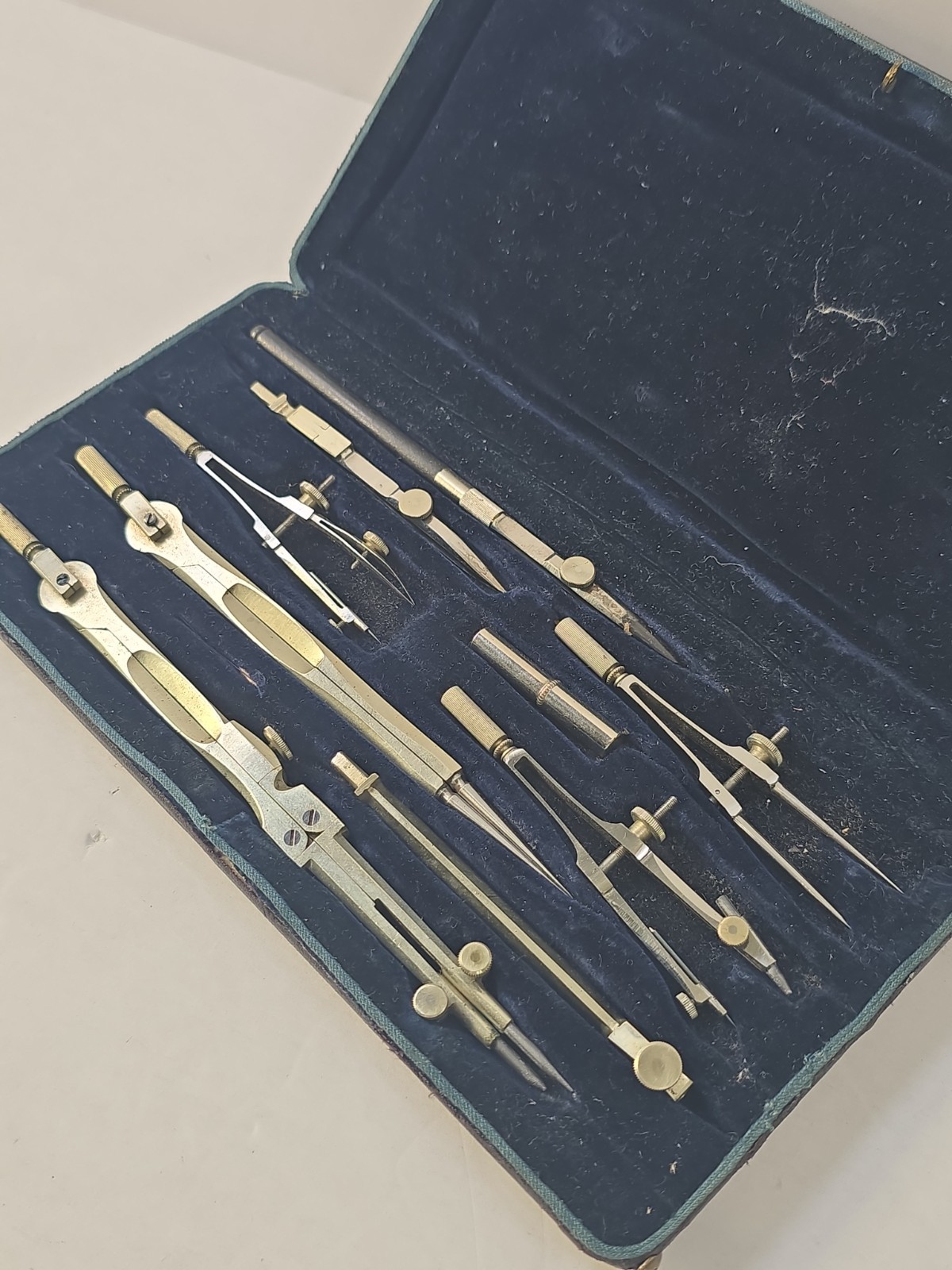 Early 20th C Pre-CAD Drafting Instrument Set Original Case Architect Engineer
