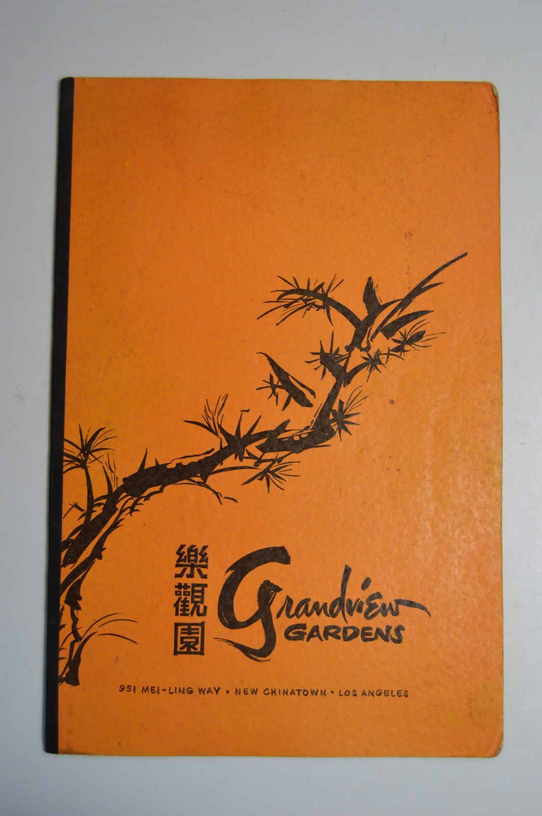 Vintage Grandview Gardens Menu MCM New Chinatown Los Angeles CA Lord Menu Co