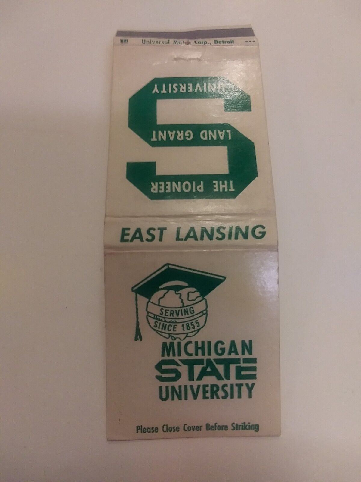 Vintage Michigan State University East Lansing Michigan Matchbook