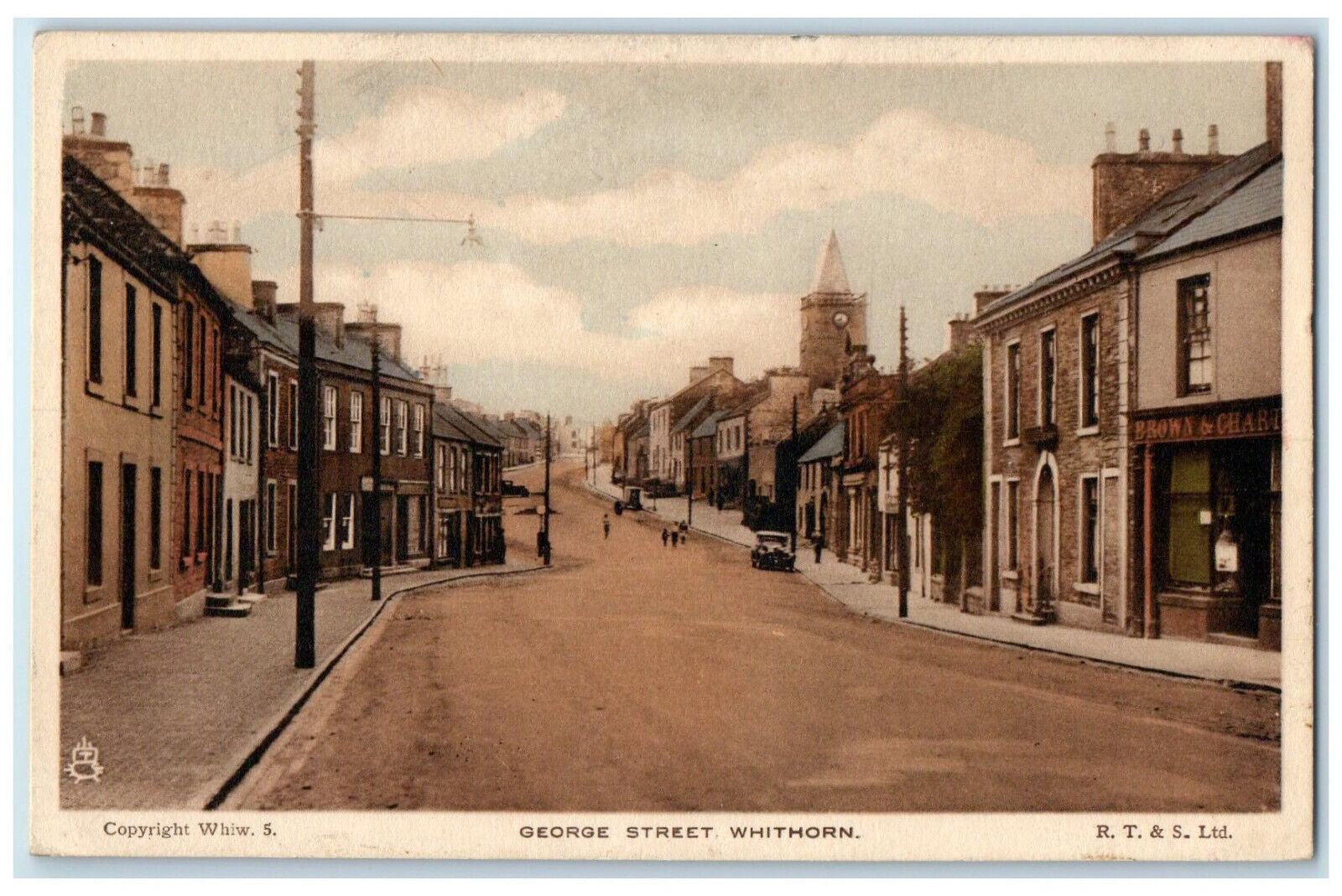 c1940's Scene at George Street Whithorn Scotland Tuck Art Unposted Postcard