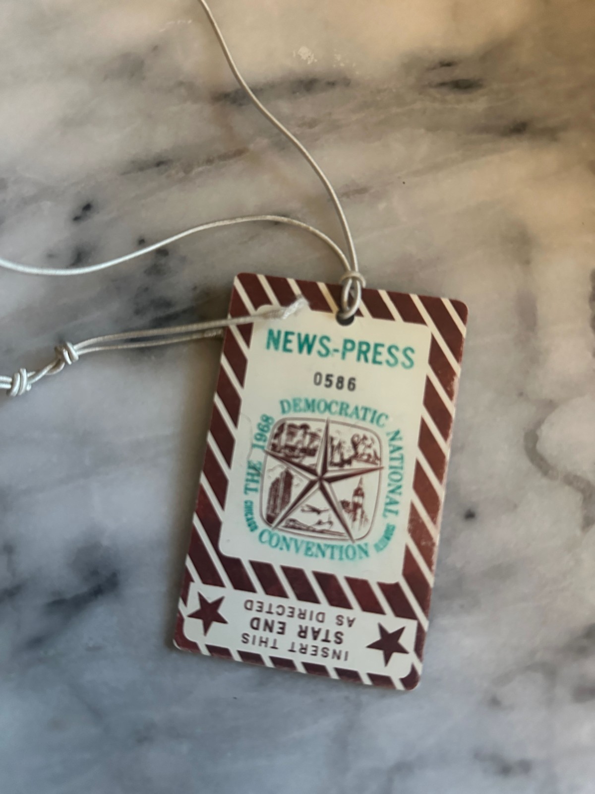 1968 Democratic National Convention News Press Balcony Pass Chicago DNC Riots