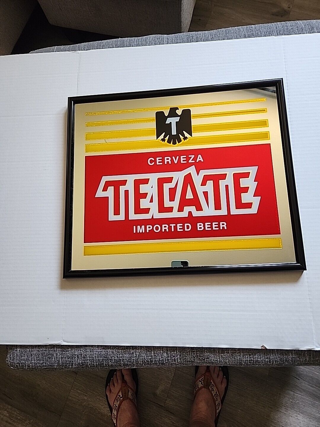 1997 Mirrored Tecate Beer Bar Sign Vintage