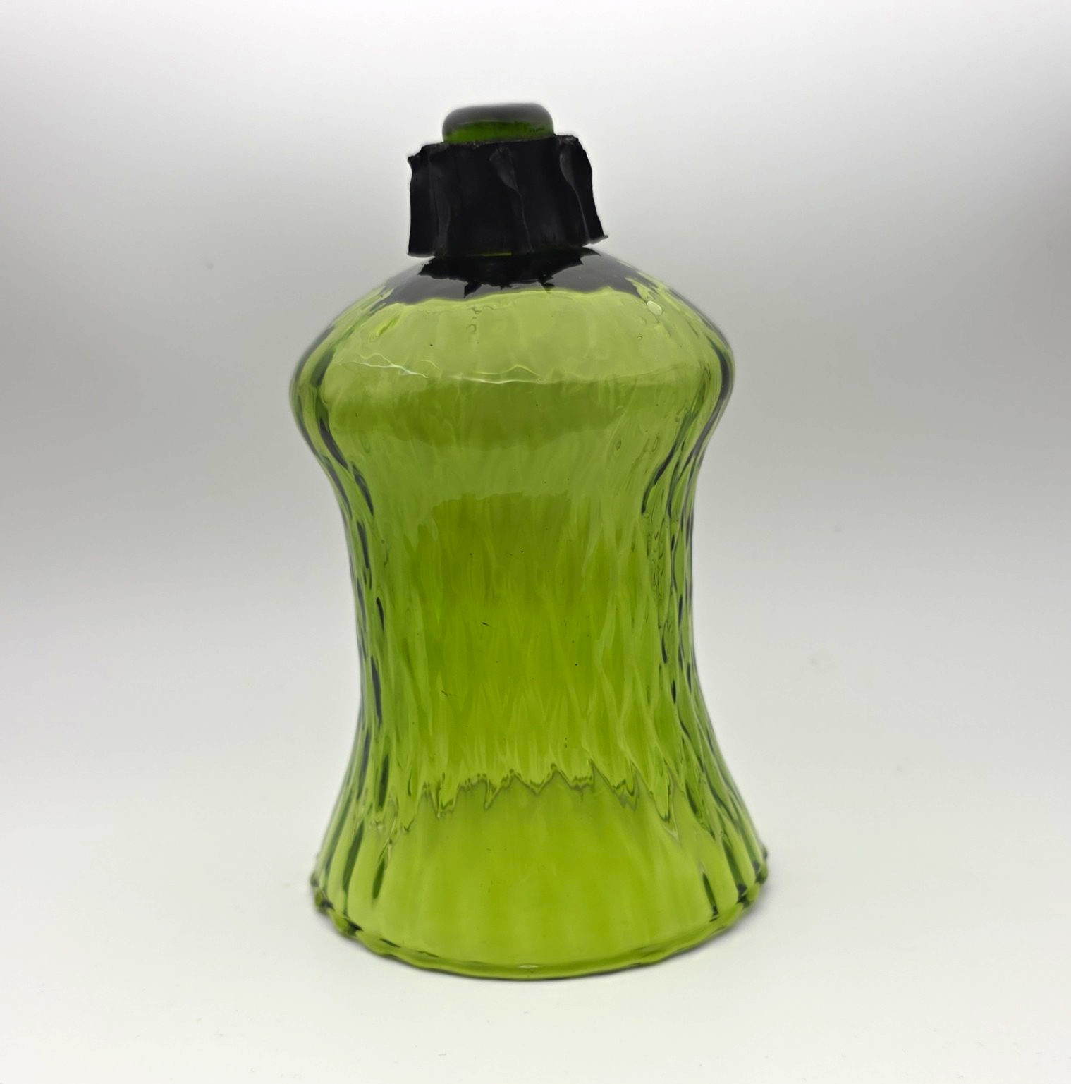 Vtg HOMCO Green Glass Stretched Diamond Design Votive Pegged with Gromet