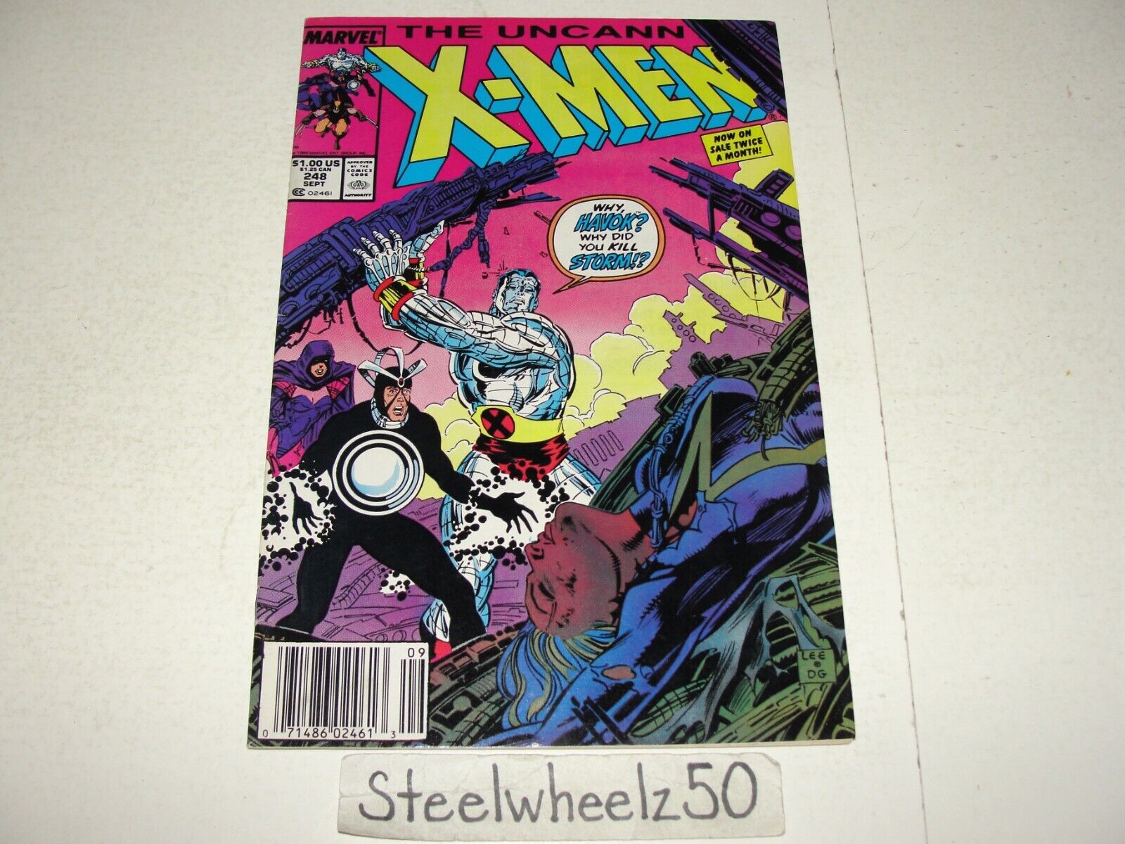 Uncanny X-Men #248 Newsstand Comic Marvel 1989 1st Jim Lee X-Men Cover & Art HTF
