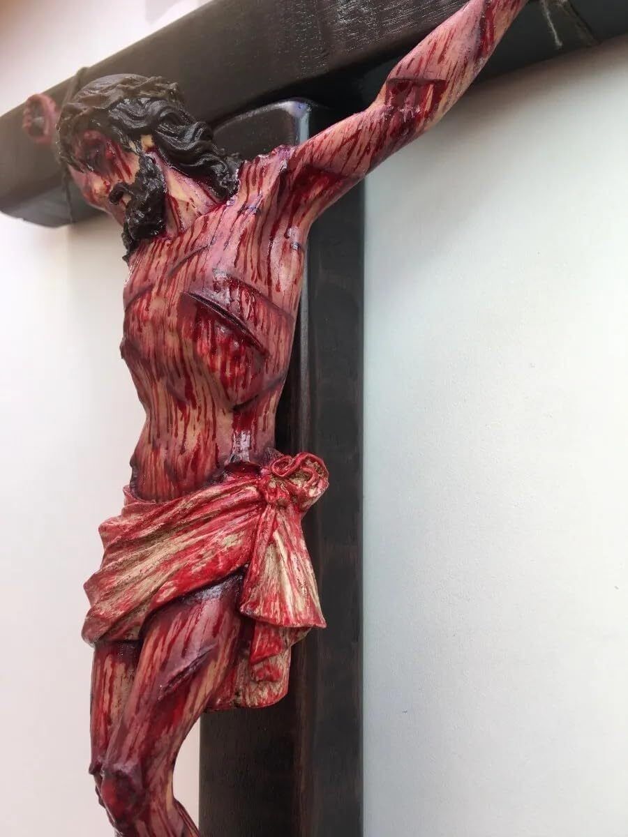 Handmade Realistic Crucifix Wound For Meditation Wall Cross Bloody Holy Decor