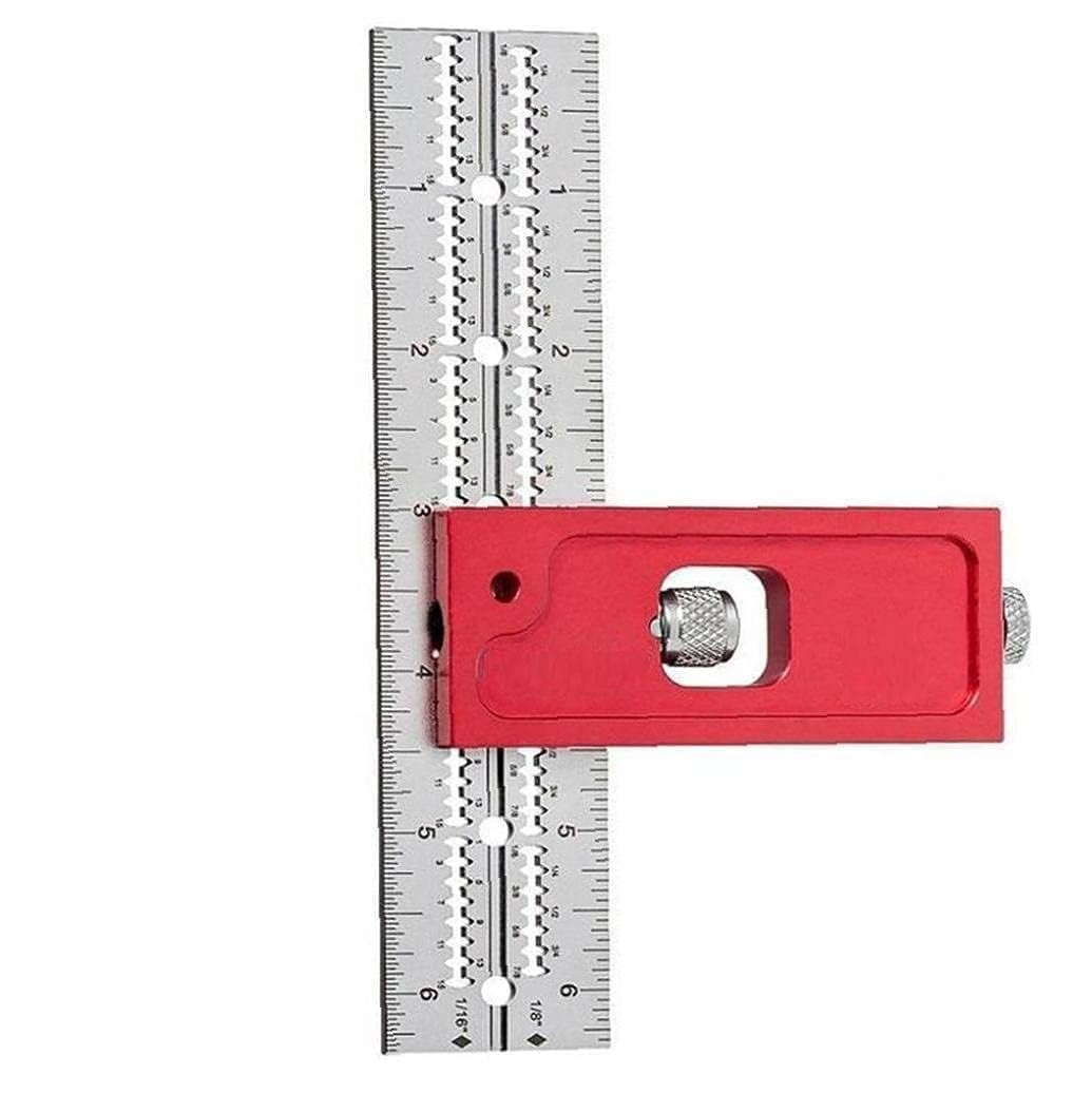 Red Combination Square Set Woodworking Joinery Measuring Ruler Carpenter