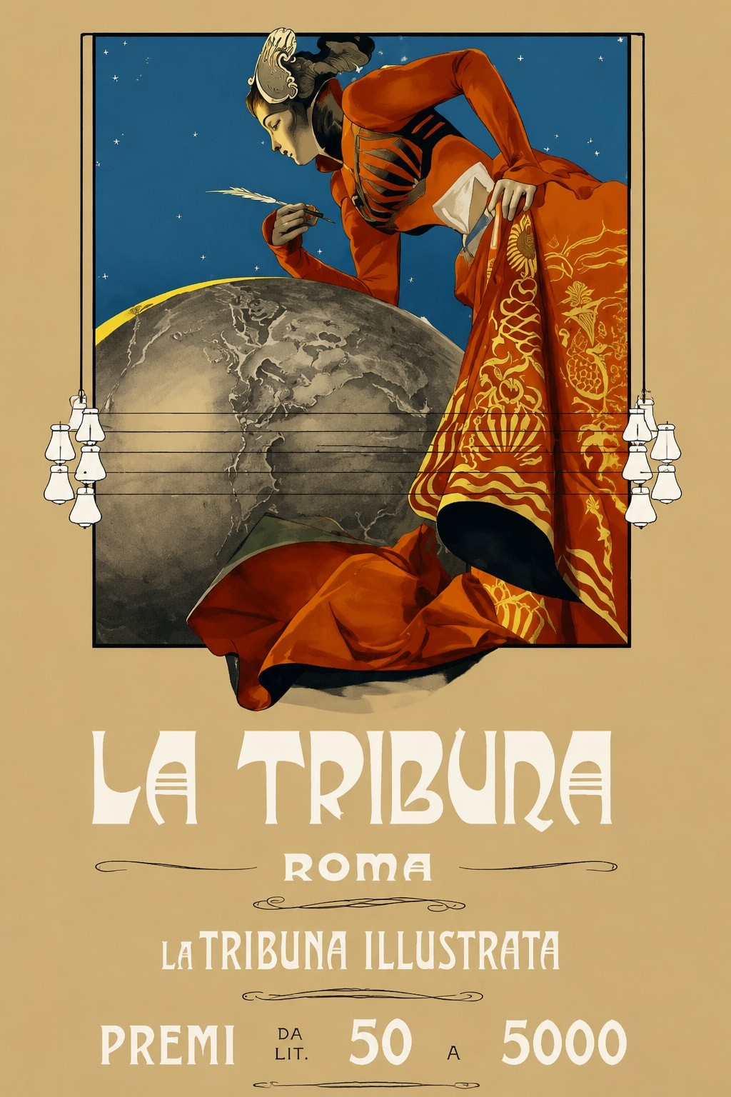 La Tribuna Illustrata Italian Vintage Poster - Art Print 16x24” 🗞️