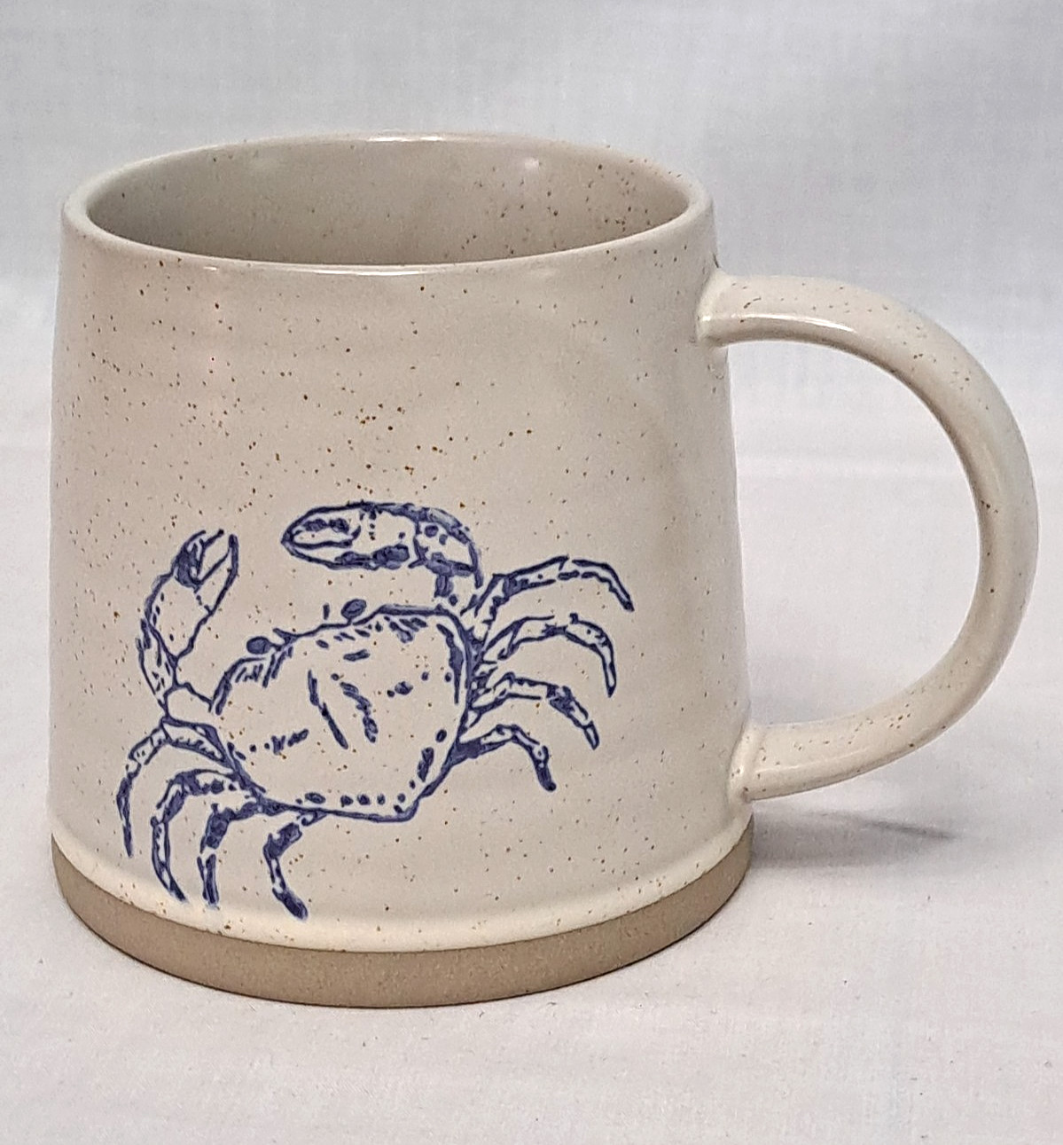 New Karma Gifts Speckled Beige Crab Coffee Mug 16oz Stoneware Ocean Beach Decor 