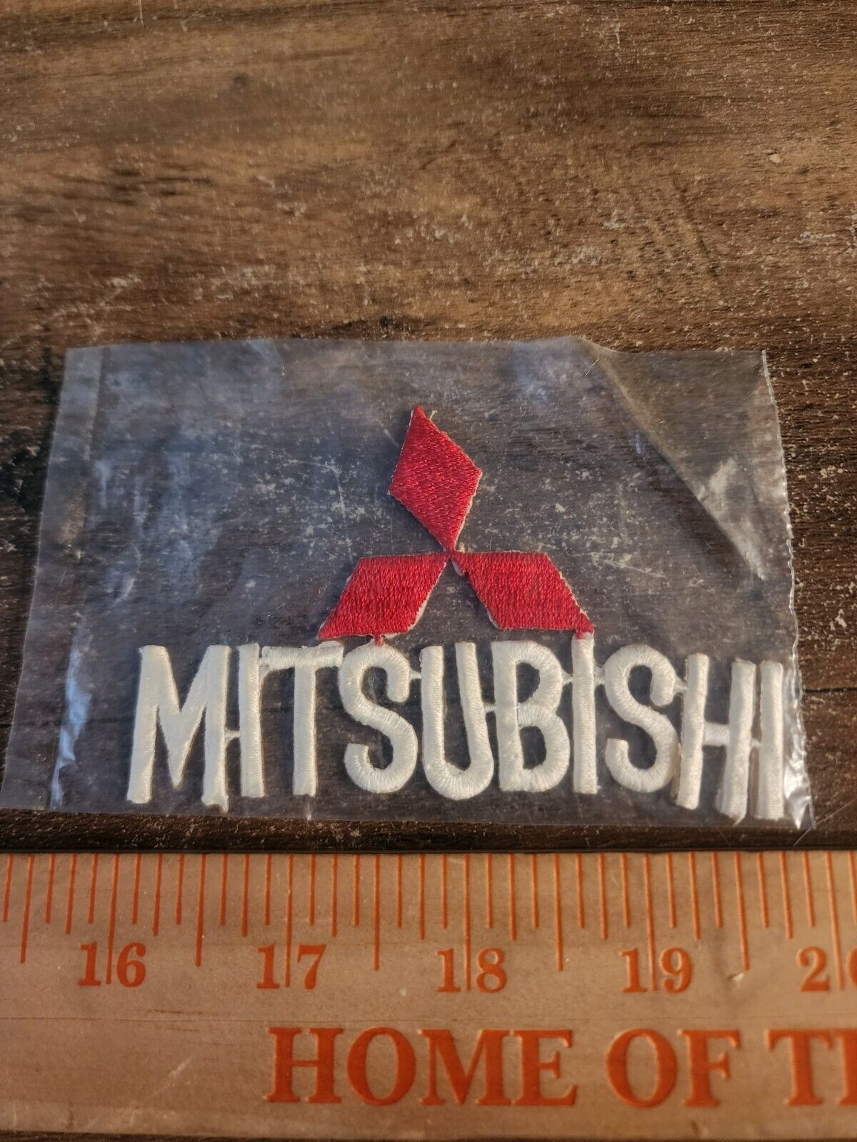 Vintage Mitsubishi Logo and Lettering Iron On Patch 
