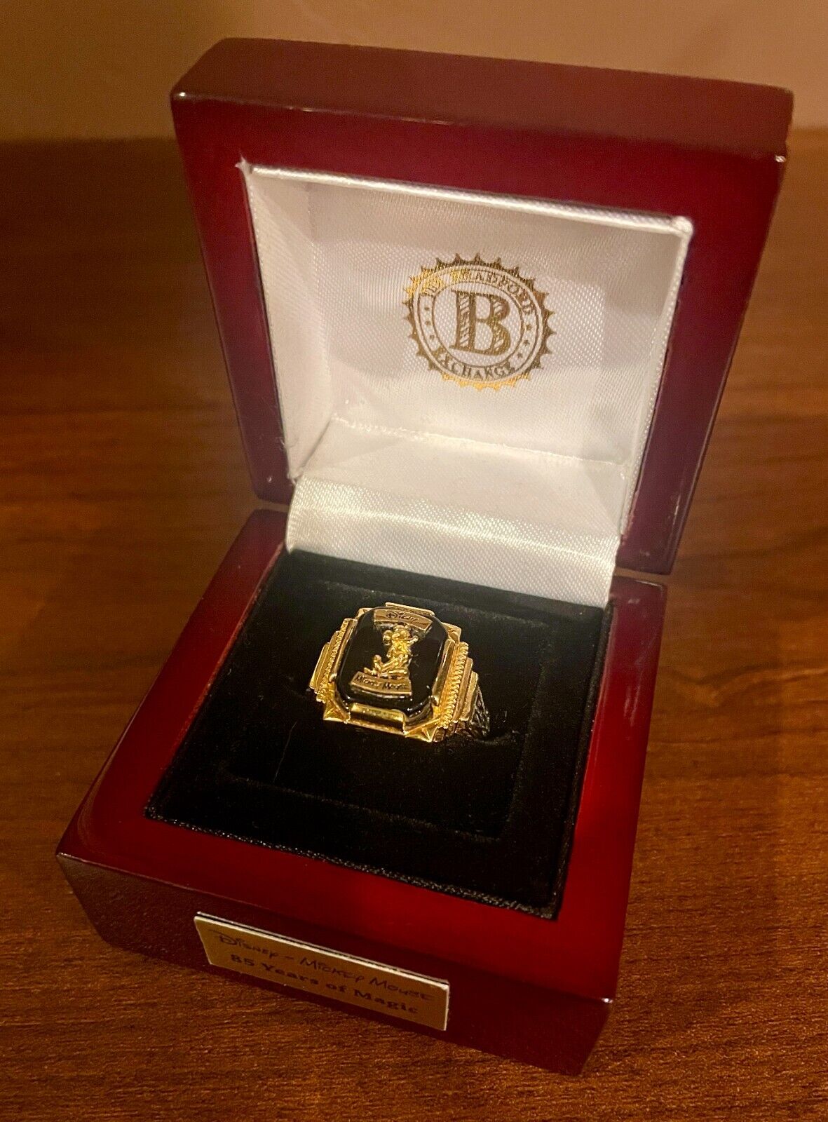 DISNEY Mickey 85th Anniversary Ring 14K Gold on Sterling Silver Men's Sz 13