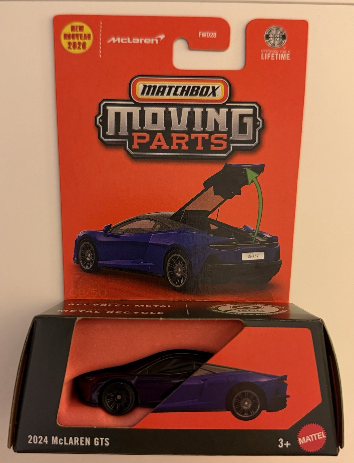 2026 Matchbox Moving Parts 2024 McLaren GTS Purple #08/50 NEW Casting FWD28