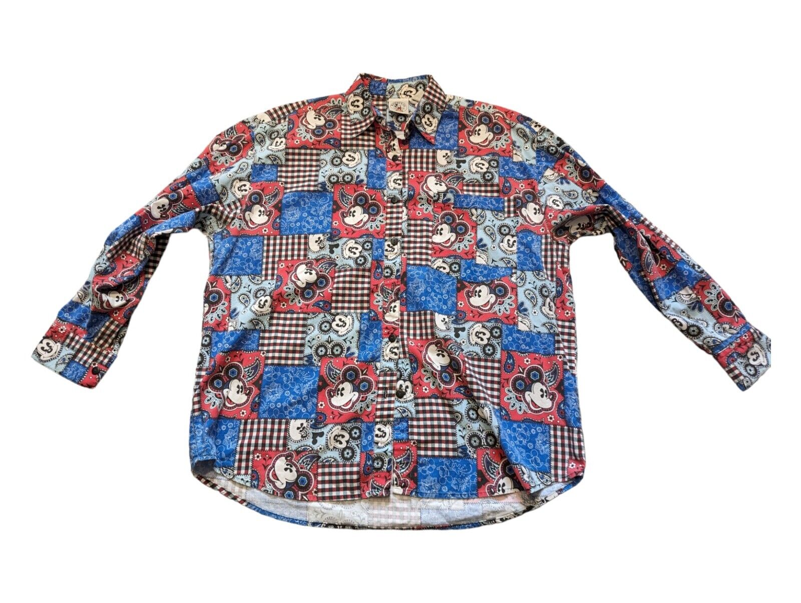 Vintage 80’s Mickey And Co. Mickey Mouse Patchwork Button Down Western Country