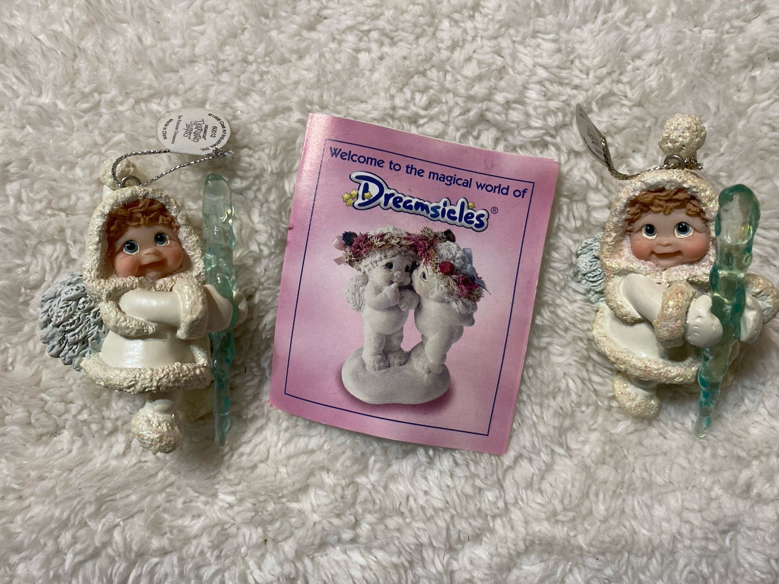 2 Dreamsicles Christmas Angel Figurines by Kristin , Vintage 