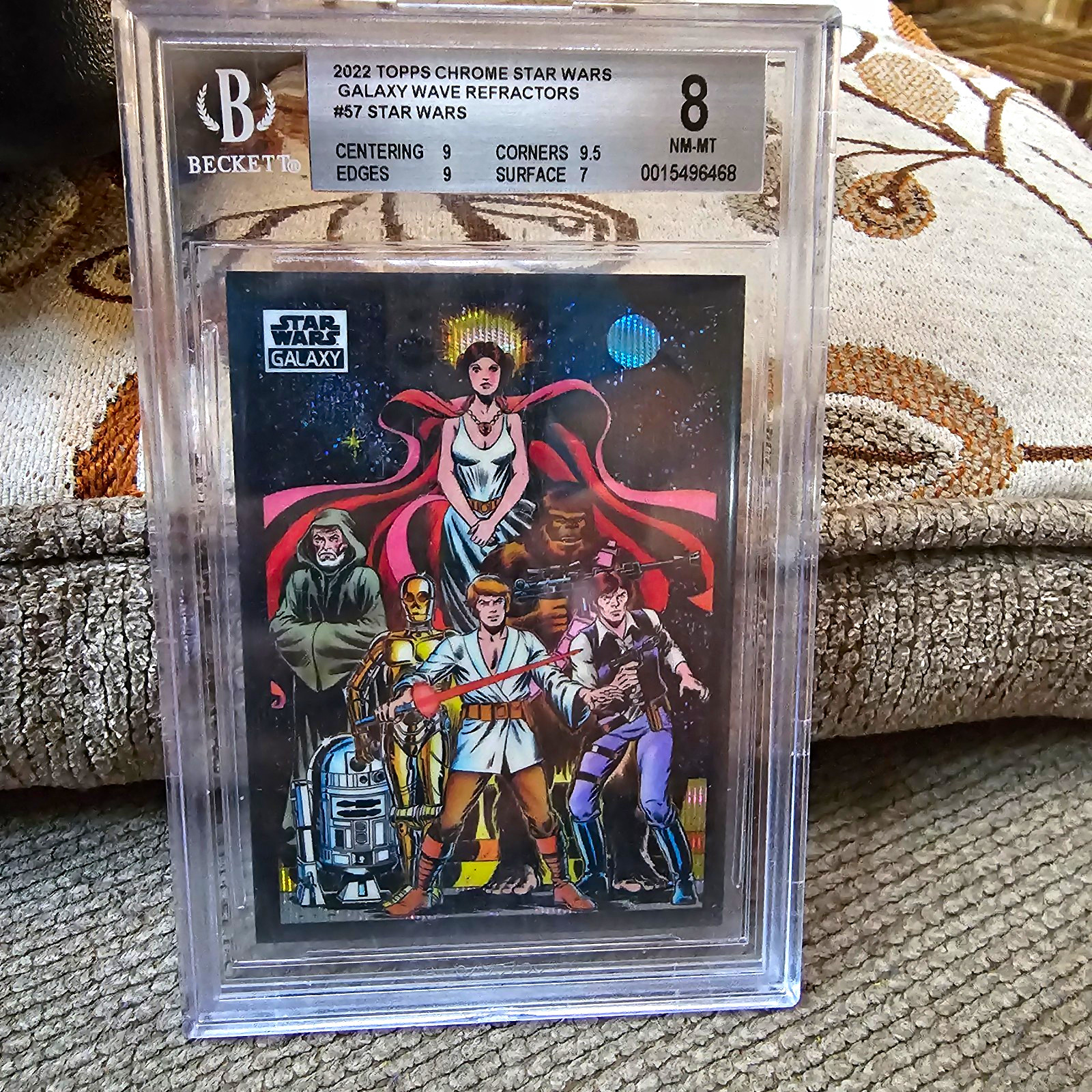 Topps 2022 Chrome Star Wars Galaxy Wave Refractor #57 /99 BGS 8