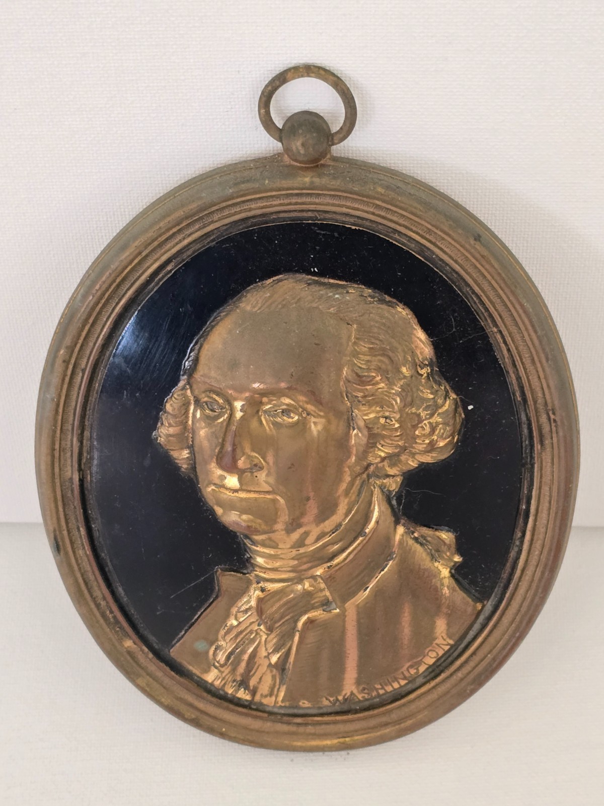 ANTIQUE 1932 ART METAL WORKS PRESIDENT GEORGE WASHINGTON BRASS Wall Plaque ANTIQUE 1932 ART METAL WORKS PRESIDENT GEORGE WASHINGTON BRASS Wall Plaque