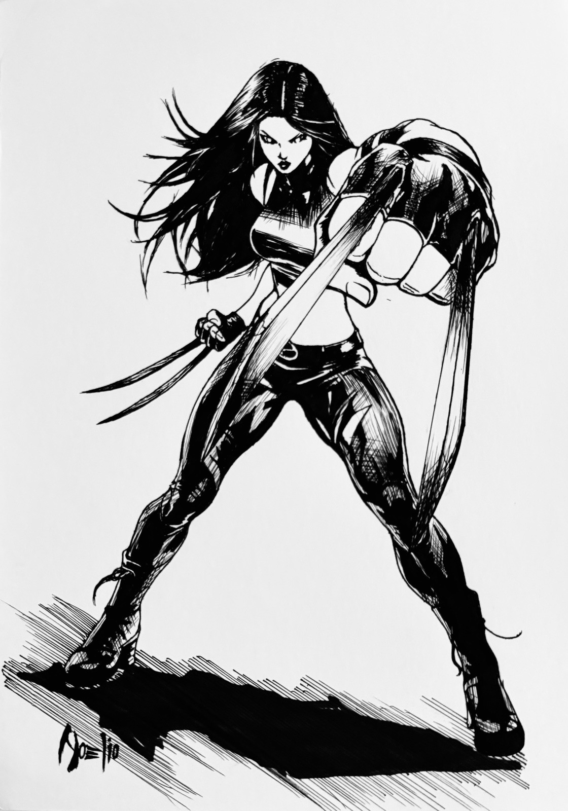X-23 Wolverine - 9x12 Inked Original Art by Noelio w/COA - NOT a Print X-23 Wolverine - 9x12 Inked Original Art by Noelio w/COA - NOT a Print
