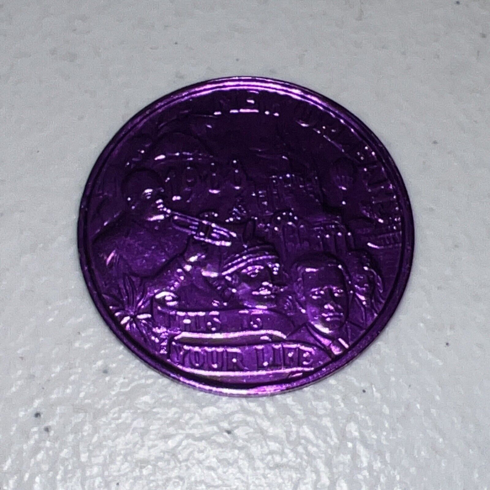 vintage purple 1988 mardi gras token new orleans coin this is your life