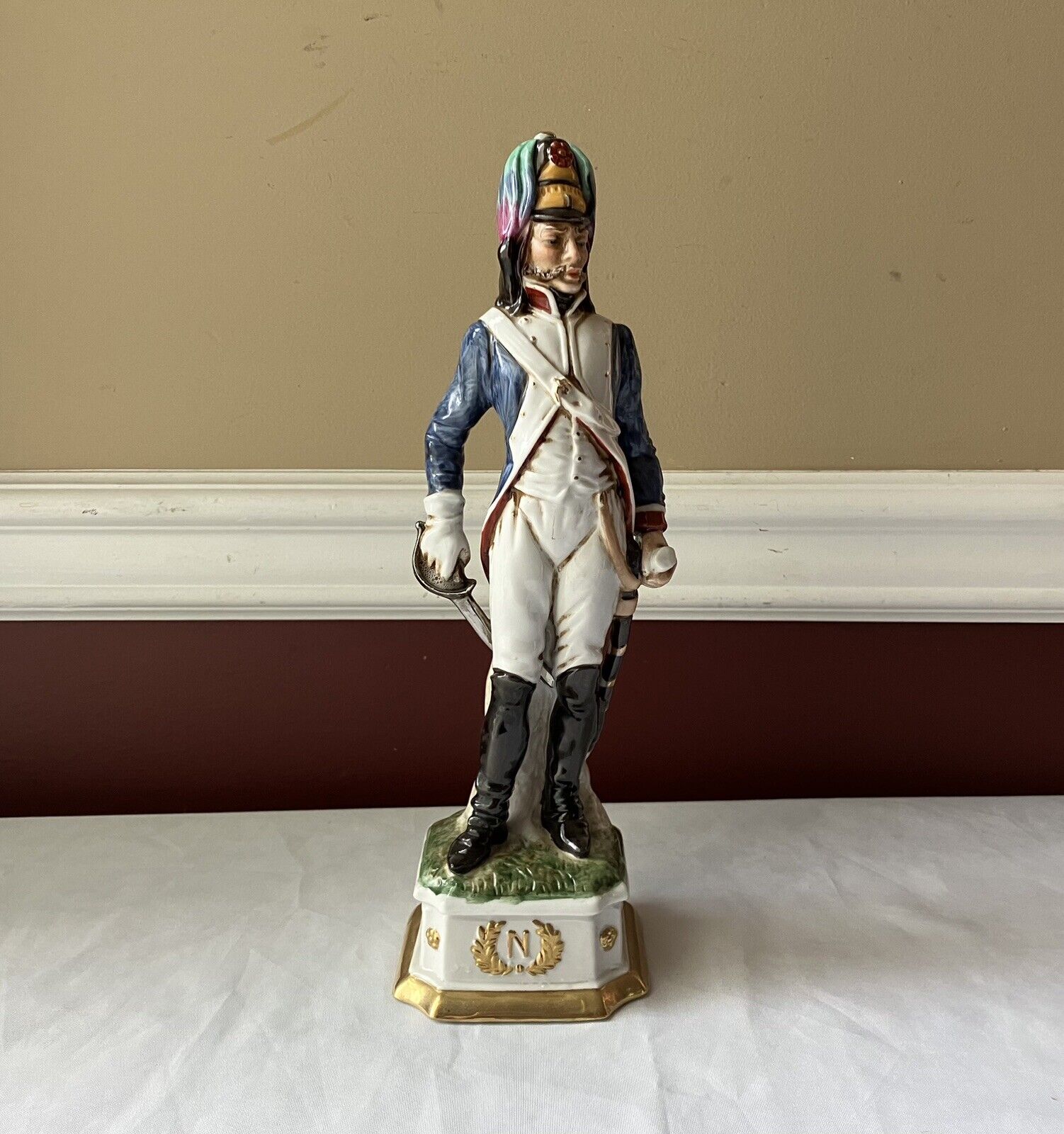 VTG Capodimonte Di Pietro Porcelain Napoleon Era Military Officer Figurine #1258