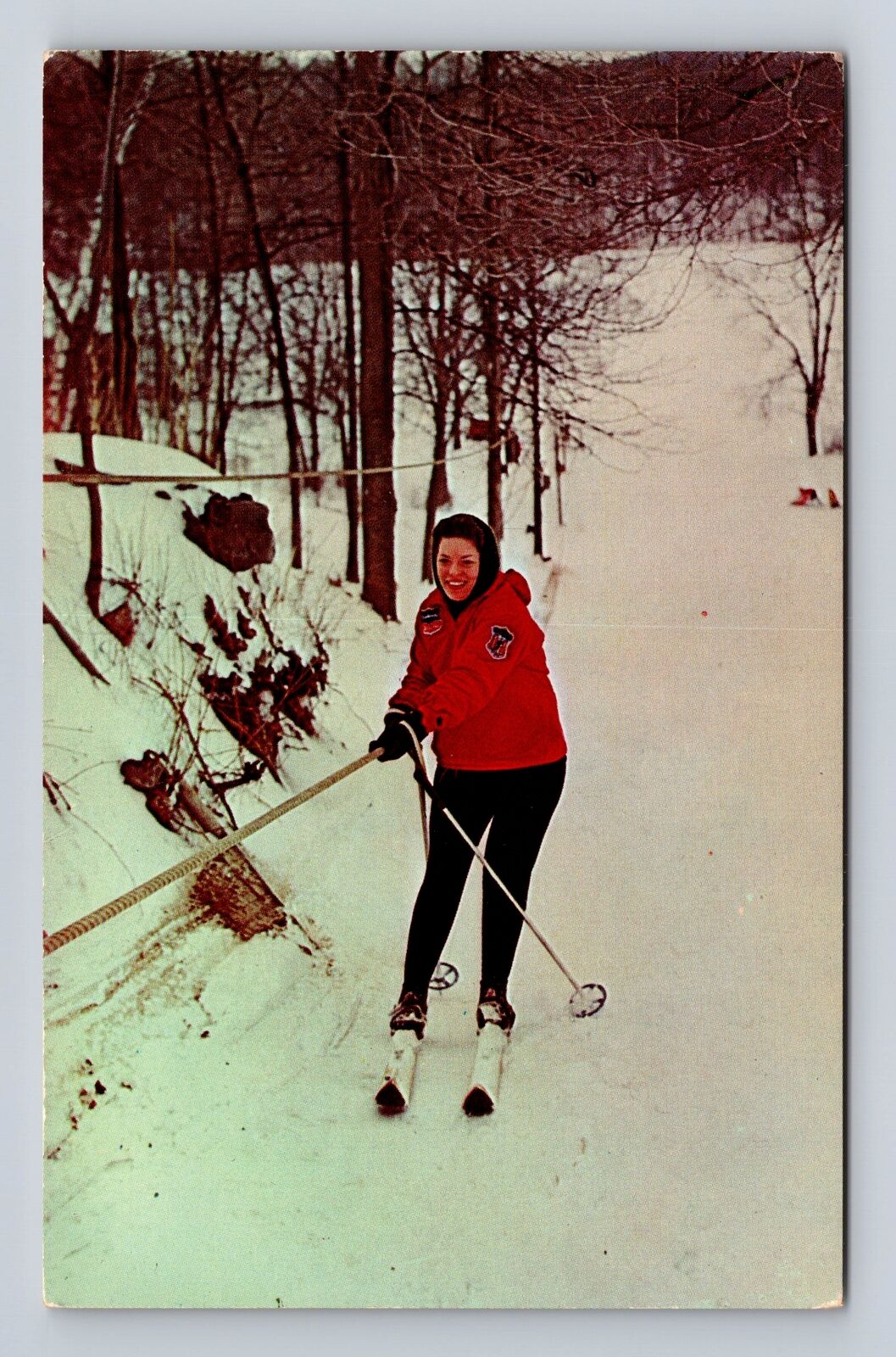 Rhineback NY-New York, Skiing on Mountain at Stanbrooke, Vintage Postcard