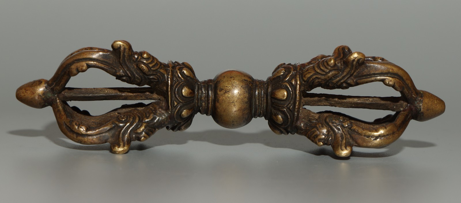 Real Tibetan 19th Century Old Antique Buddhist Alloy Copper Vajra Dojre Amulet