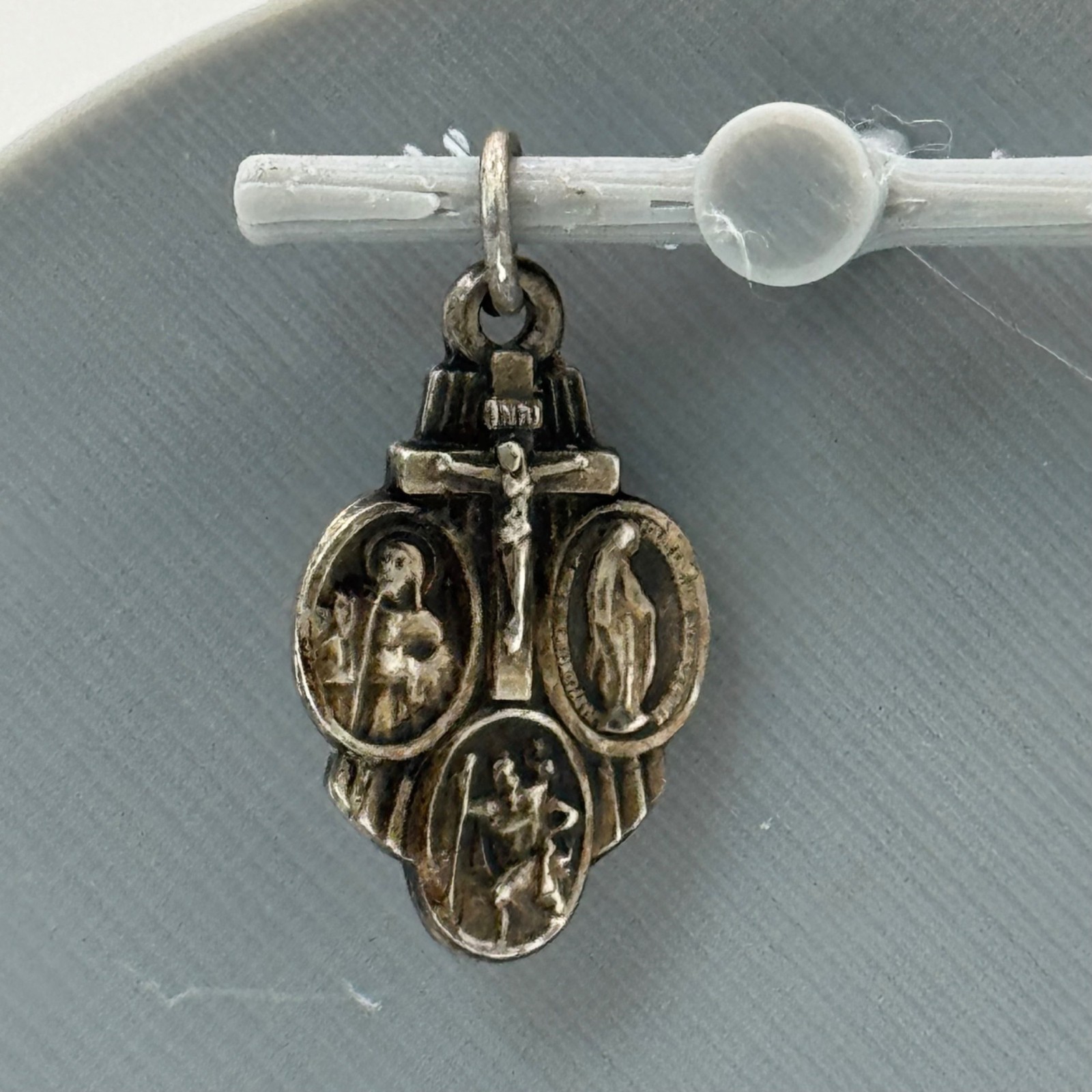 CHS 4 Way Catholic Sterling Silver Scapular Medal Pendant Religious Charm Vtg CHS 4 Way Catholic Sterling Silver Scapular Medal Pendant Religious Charm Vtg