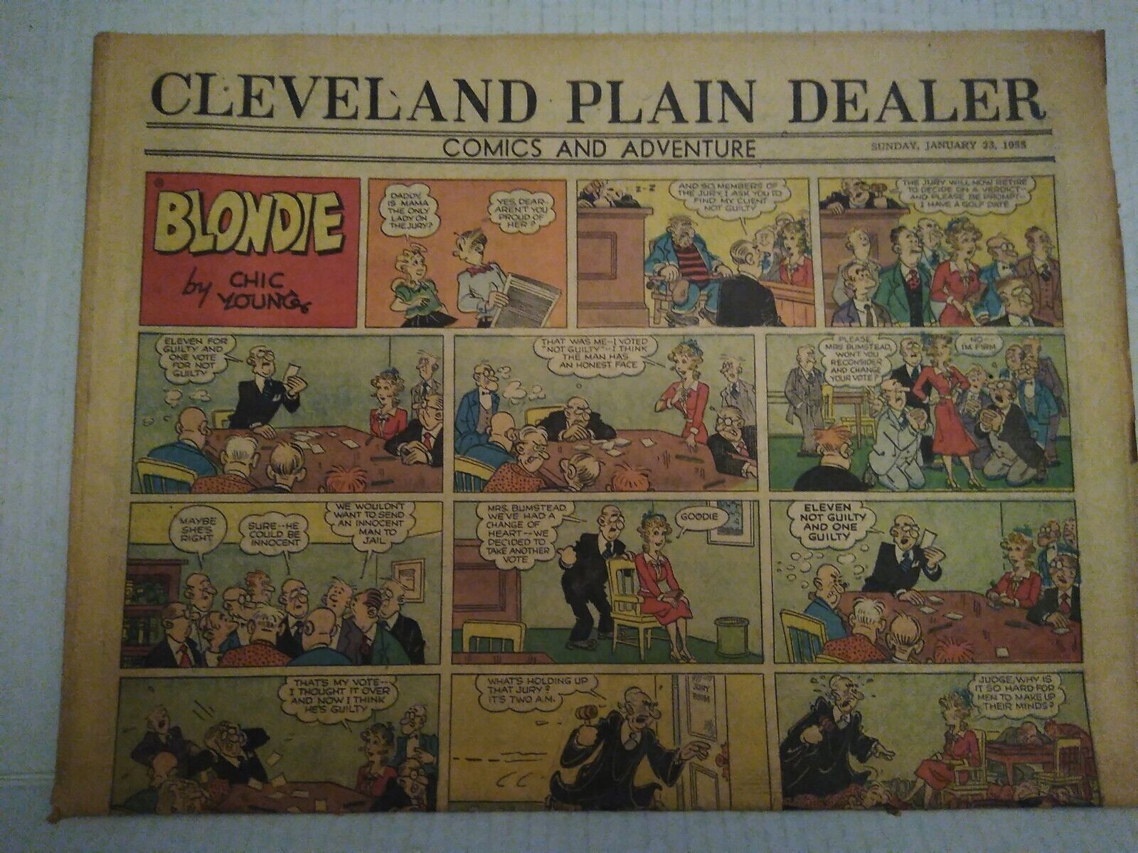 Sunday Newspaper Comic Strips  Sunday, January 23, 1955 (Cleveland Plain Dealer)