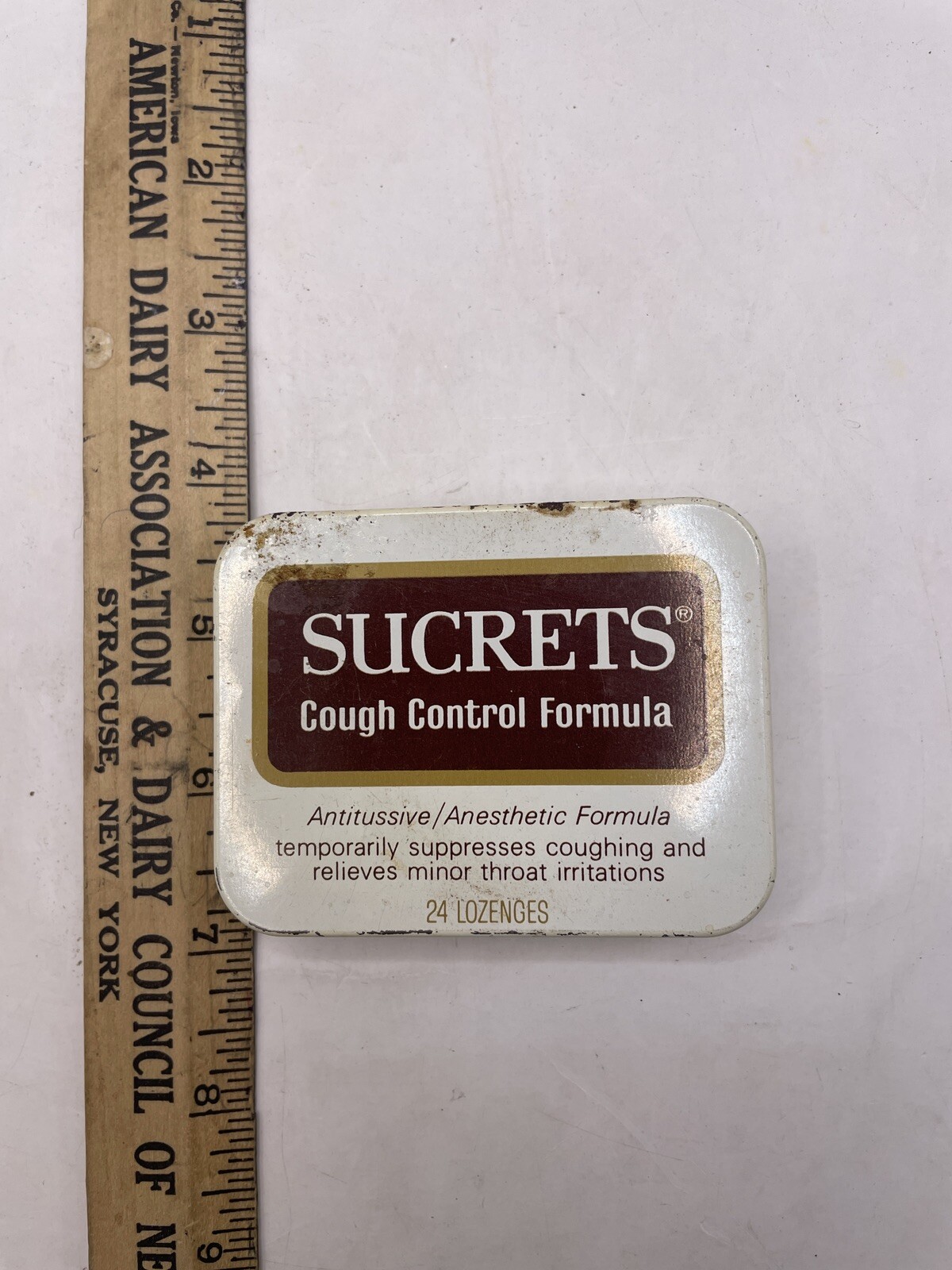Vintage Sucrets Cough Control Tin Calgon Consumer Products Empty F7A3 Vintage Sucrets Cough Control Tin Calgon Consumer Products Empty F7A3