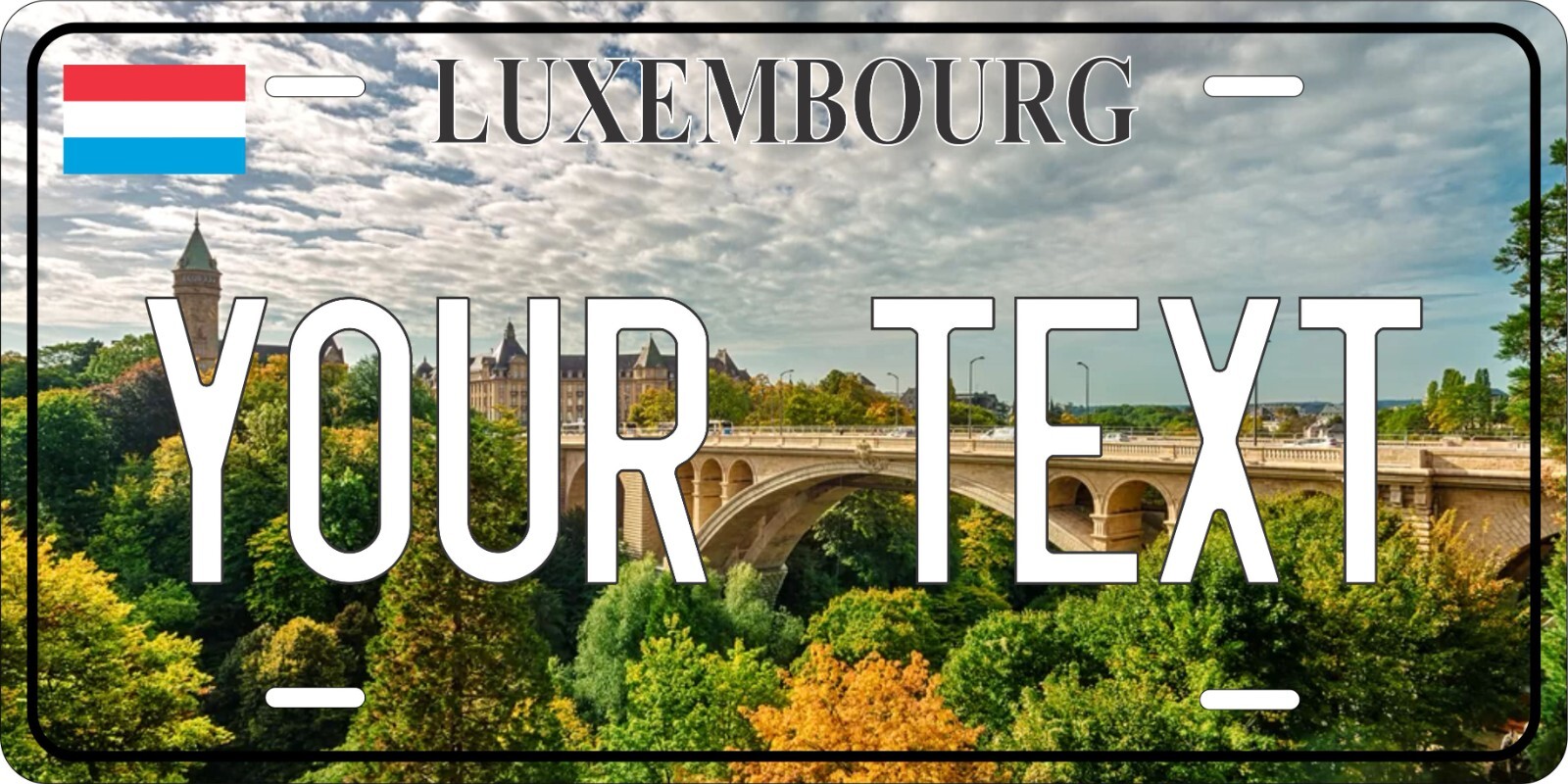 Luxembourg City License Plate Personalized Car Auto Bike Motorcycle Custom
