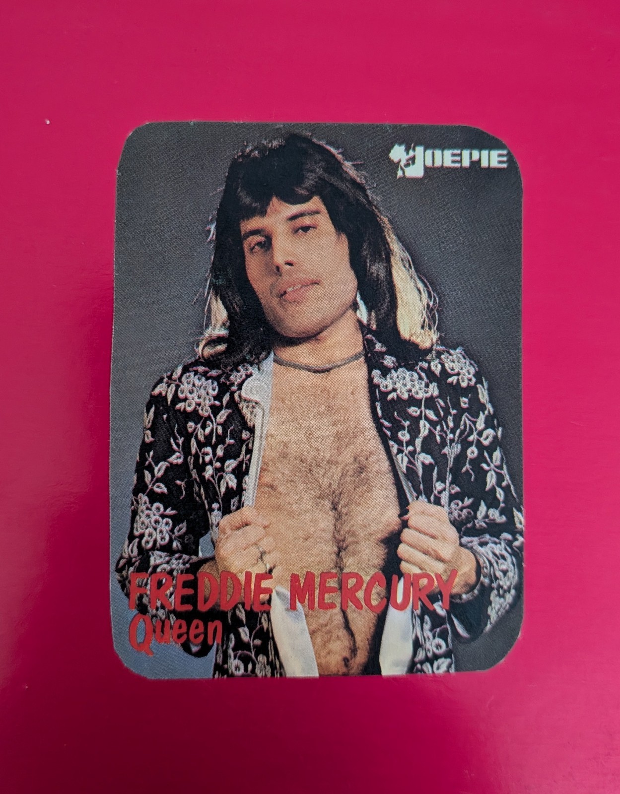 1976 JOEPIE Magazine Insert sticker Card Freddie Mercury Queen ROOKIE Era SCARCE