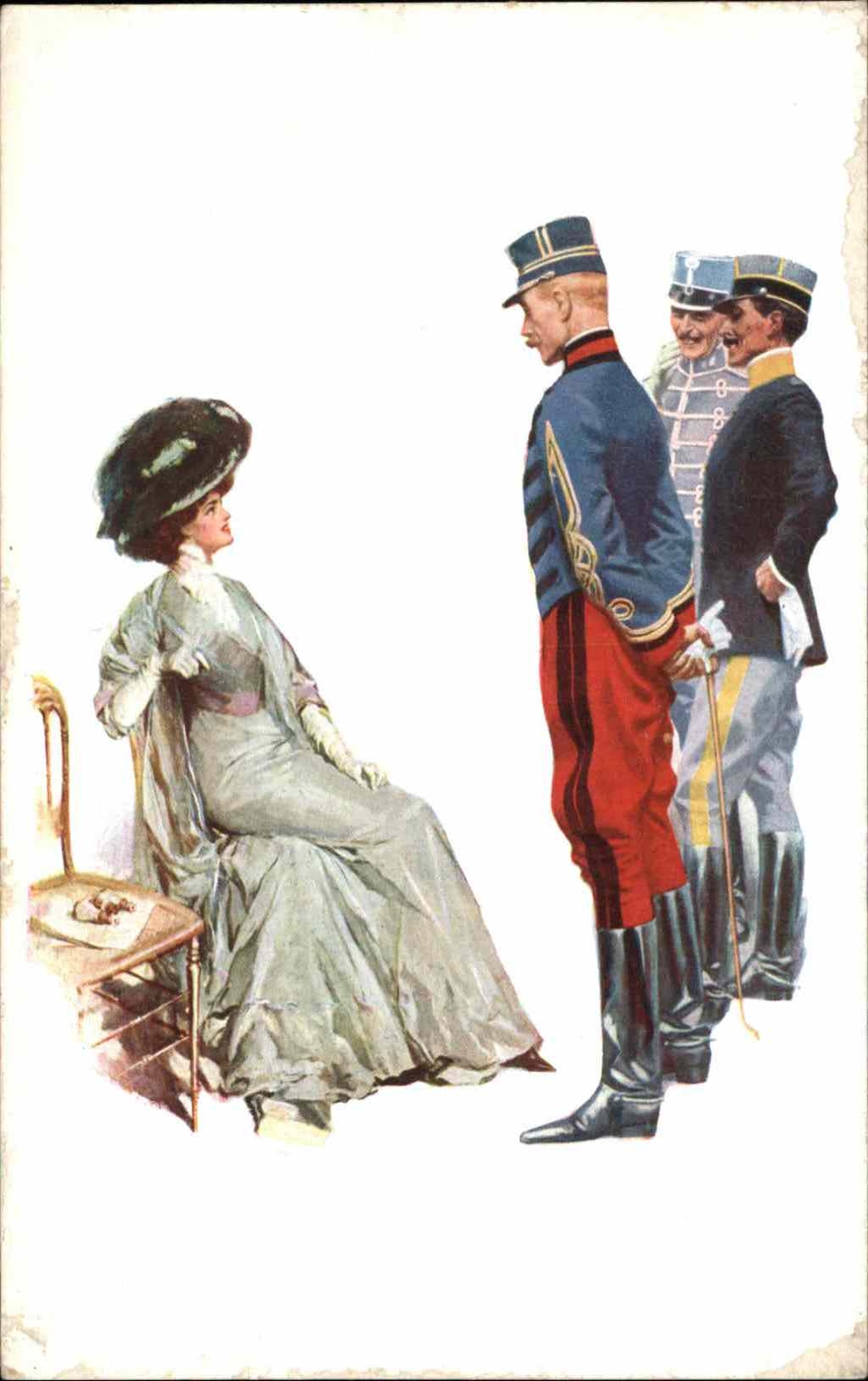 London England Litho Int\'l Horse Show Soldiers Beautiful Woman Glamour