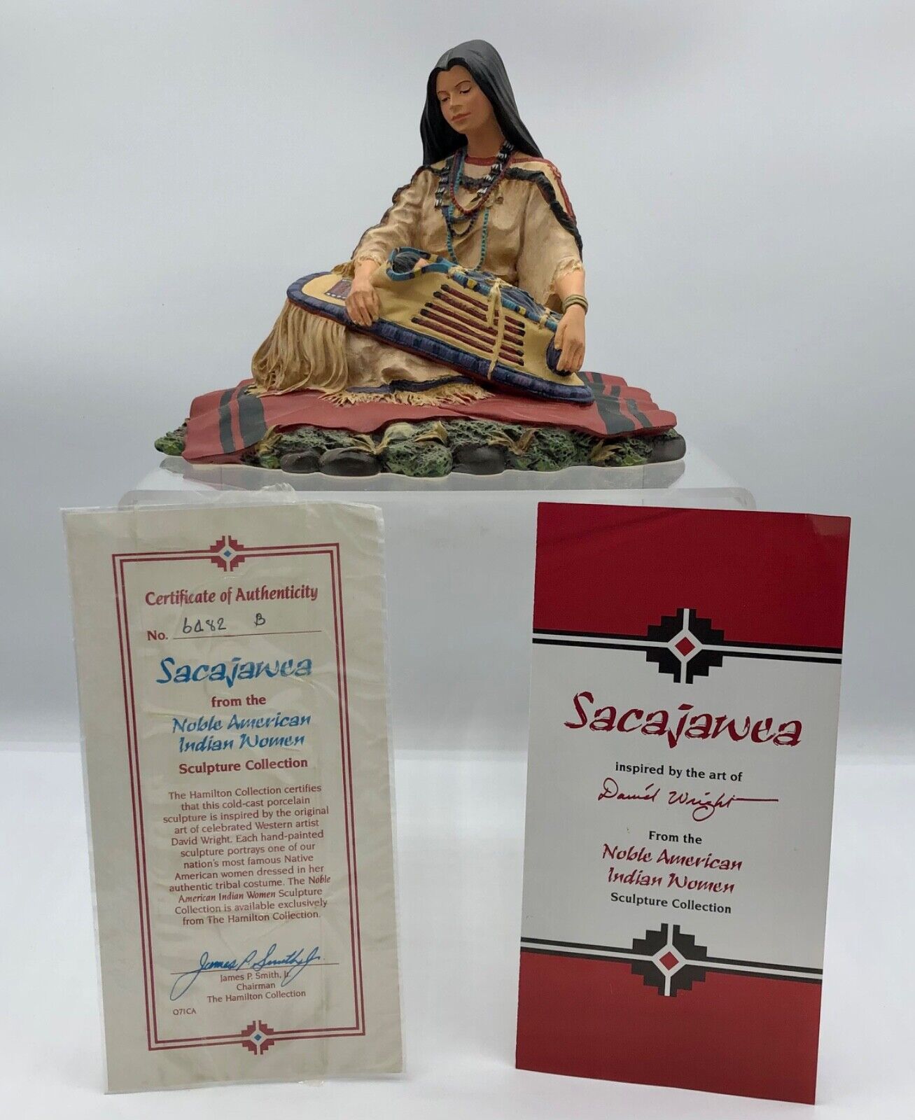 1993 Sacajawea Hand Painted Sculpture Noble American Indian Woman w/ COA