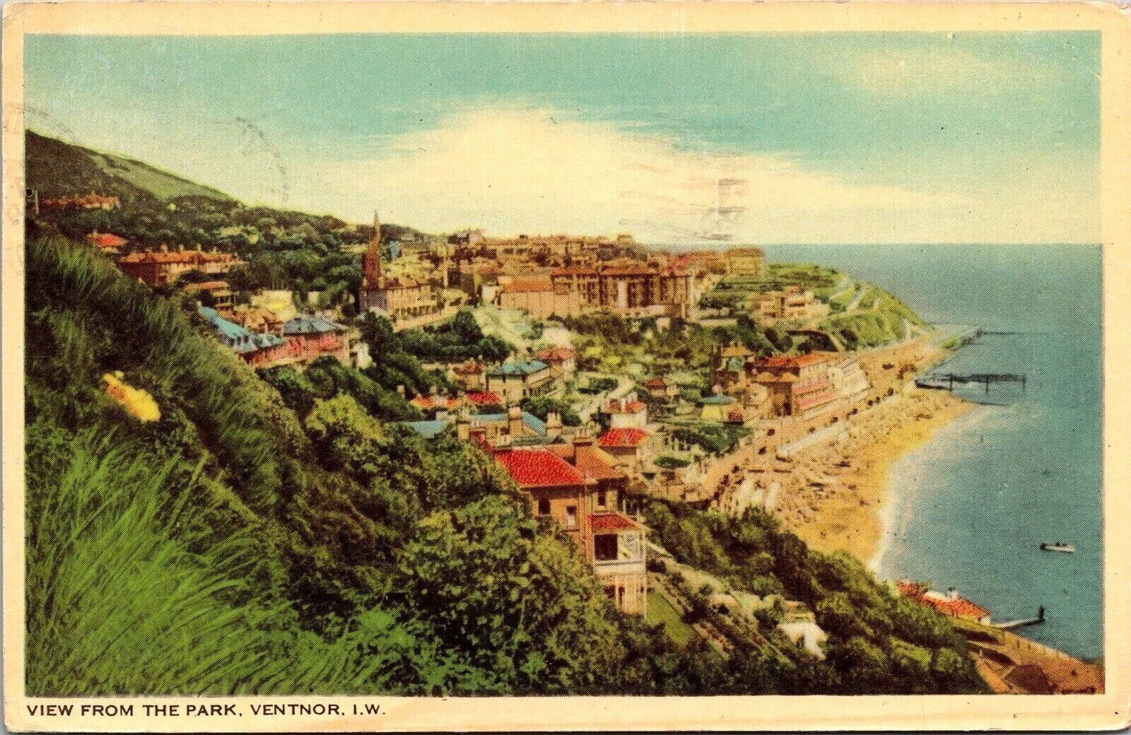 View Park Ventnor Iw Wob Note Pm 1955 Pm Postcard