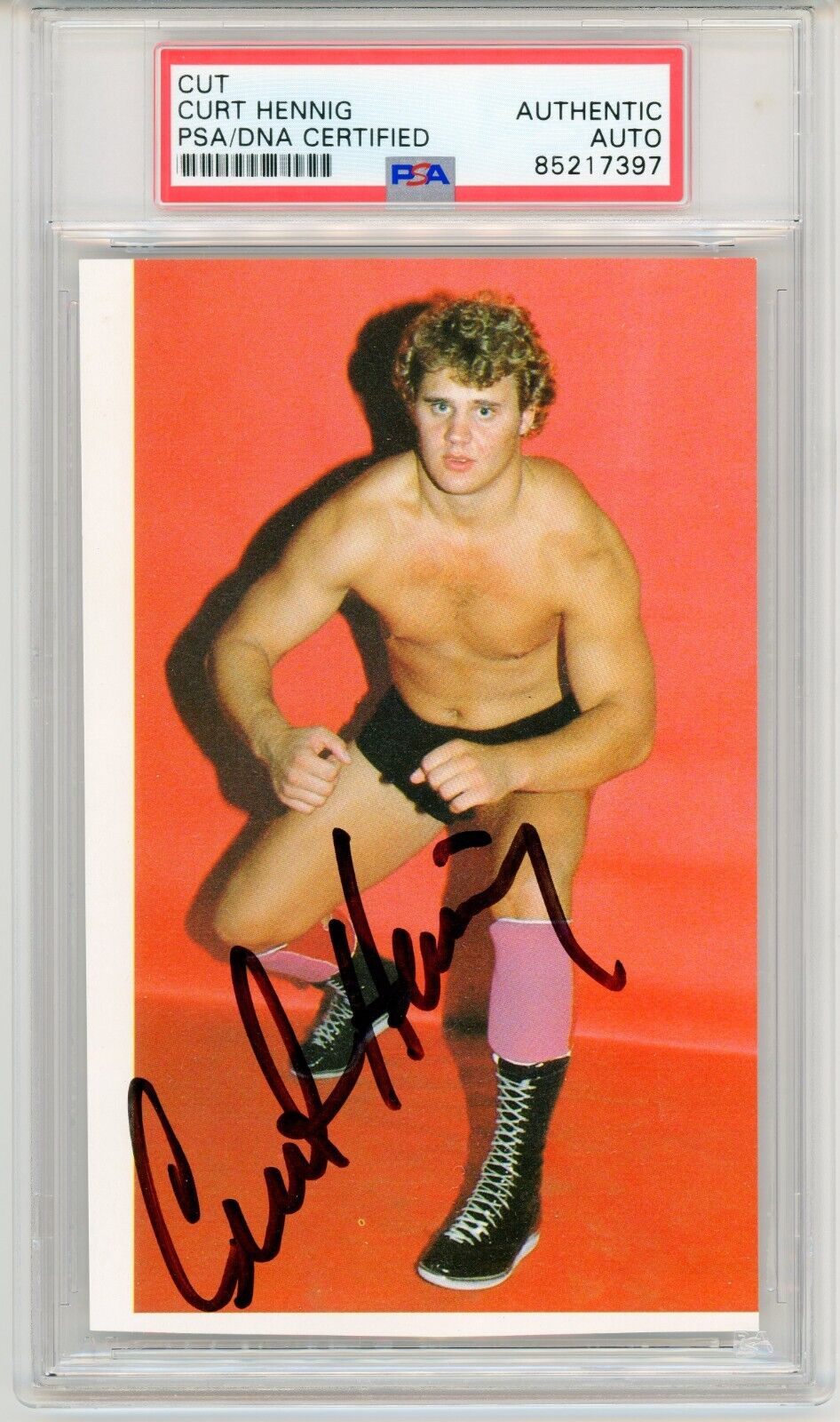 Curt Hennig (Mr. Perfect) ~ Signed Autographed Rookie Photo WCW WWF ~ PSA DNA