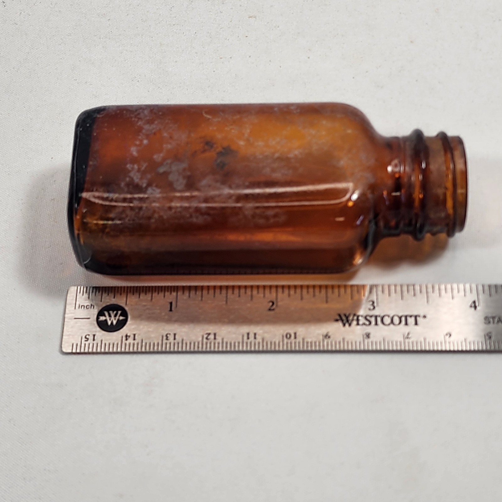 Vintage 1933 Owens-Illinois Company Brown Glass Embossed Bottle Old Unrestored Vintage 1933 Owens-Illinois Company Brown Glass Embossed Bottle Old Unrestored