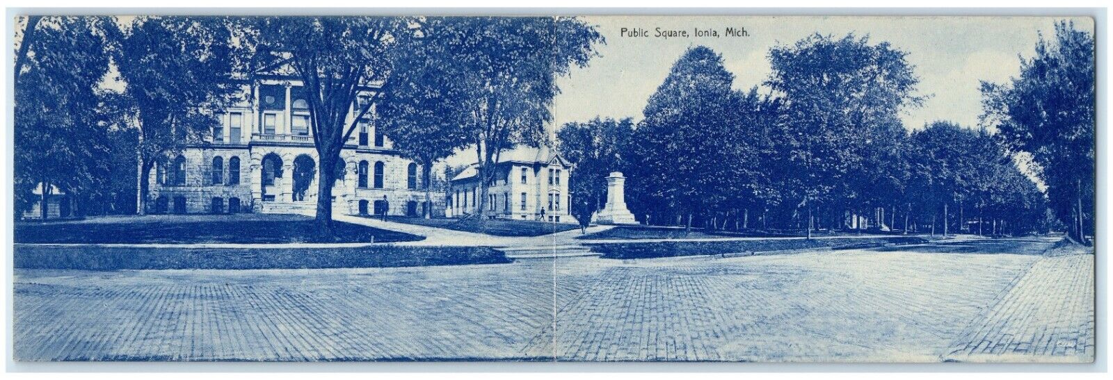 1908 Public Square Building Street View Ionia Michigan MI Antique Postcard