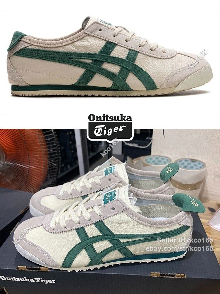 NEW Onitsuka Tiger Mexico 66 Sneakers - White/Green 1183C076-250: Classic Style