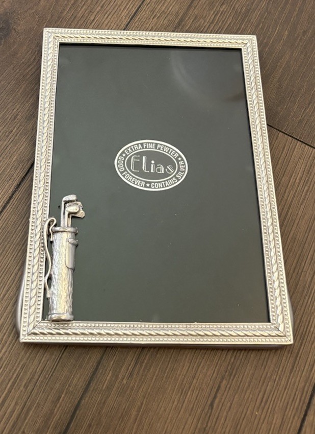 Elias Sterling Silver Picture Frame GOLF Fits 7”x5” Pewter Elias Sterling Silver Picture Frame GOLF Fits 7”x5” Pewter