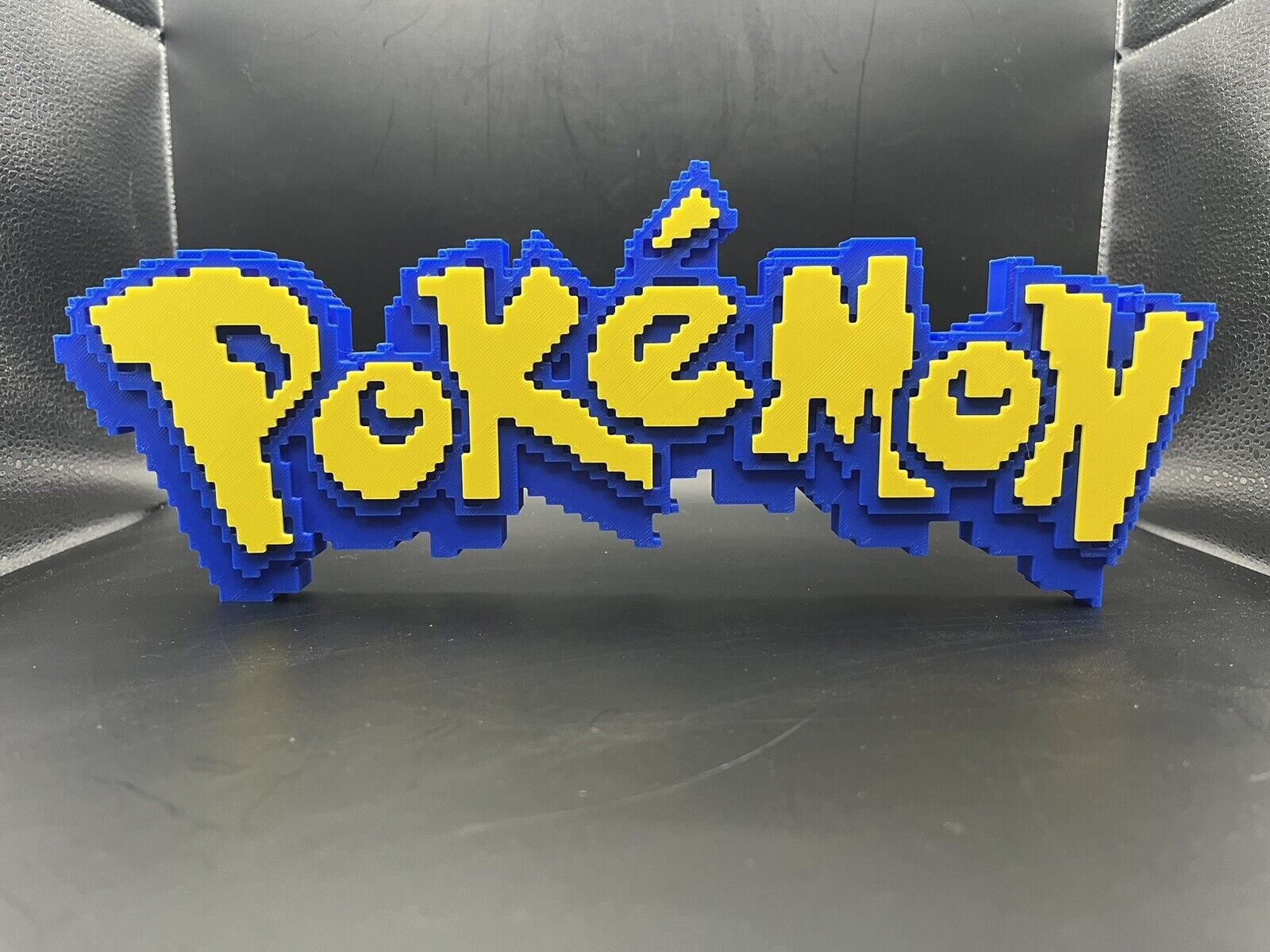 8-Bit Pokemon Logo Sign Display | 3D Wall Desk Shelf Art