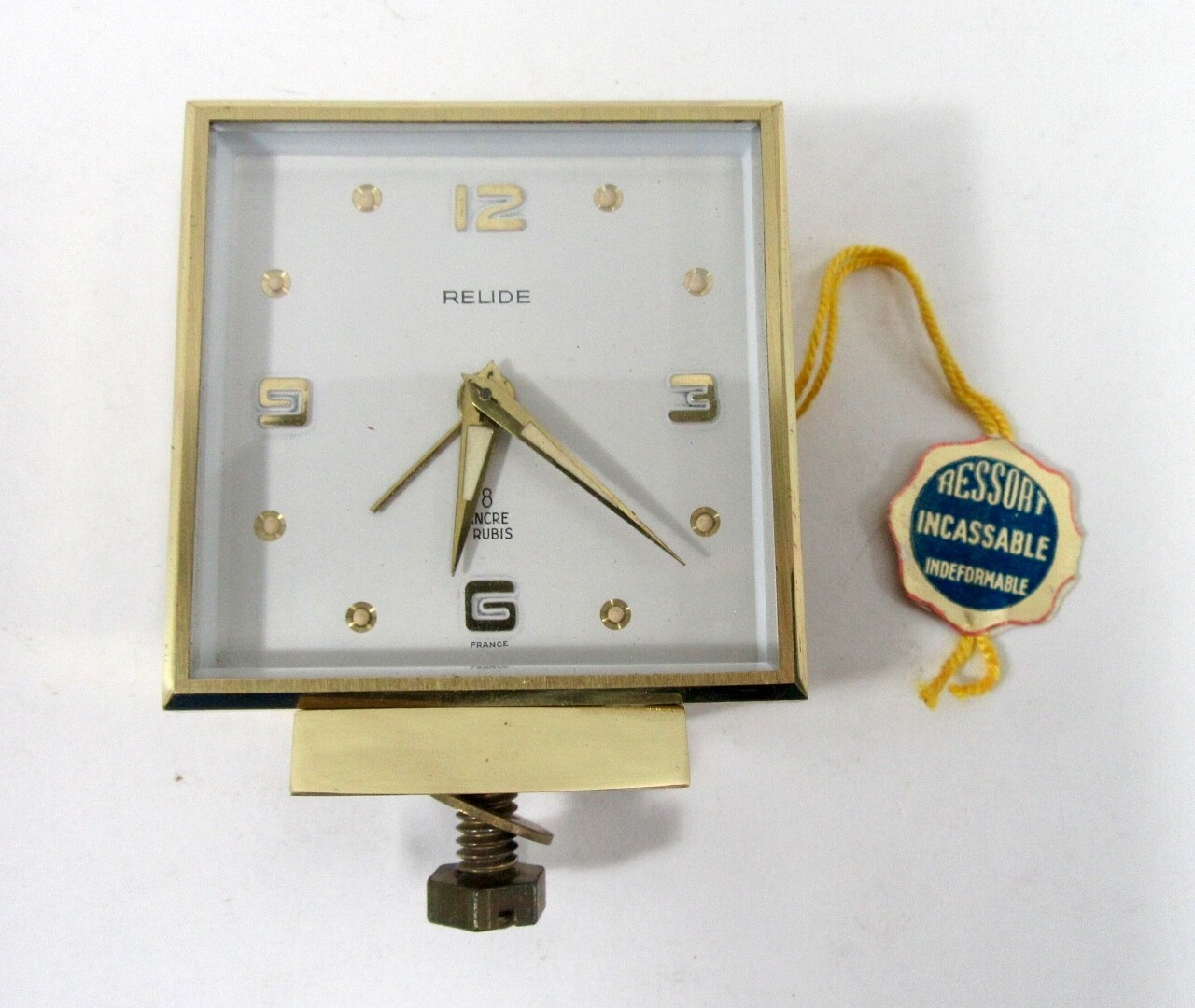 VINTAGE RELIDE CLOCK FRANCE 8 ANCRE 7 RUBIS ALARM CLOCK NEW