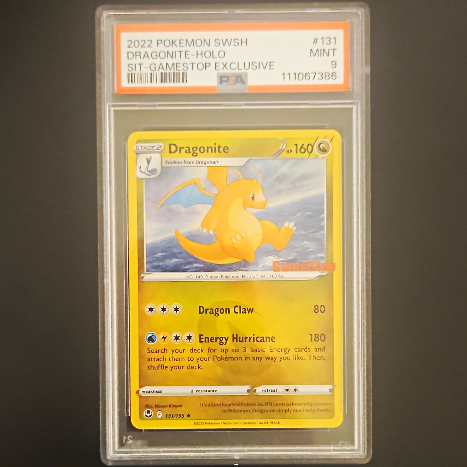 Pokémon SWSH Dragonite Holo 131/195 GameStop Exclusive PSA 9 (2022) Pokémon SWSH Dragonite Holo 131/195 GameStop Exclusive PSA 9 (2022)
