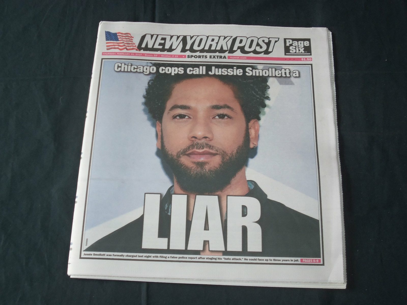 2019 FEBRUARY 21 NEW YORK POST NEWSPAPER-CHICAGO COPS CALL JUSSIE SMOLLETT LIAR 2019 FEBRUARY 21 NEW YORK POST NEWSPAPER-CHICAGO COPS CALL JUSSIE SMOLLETT LIAR