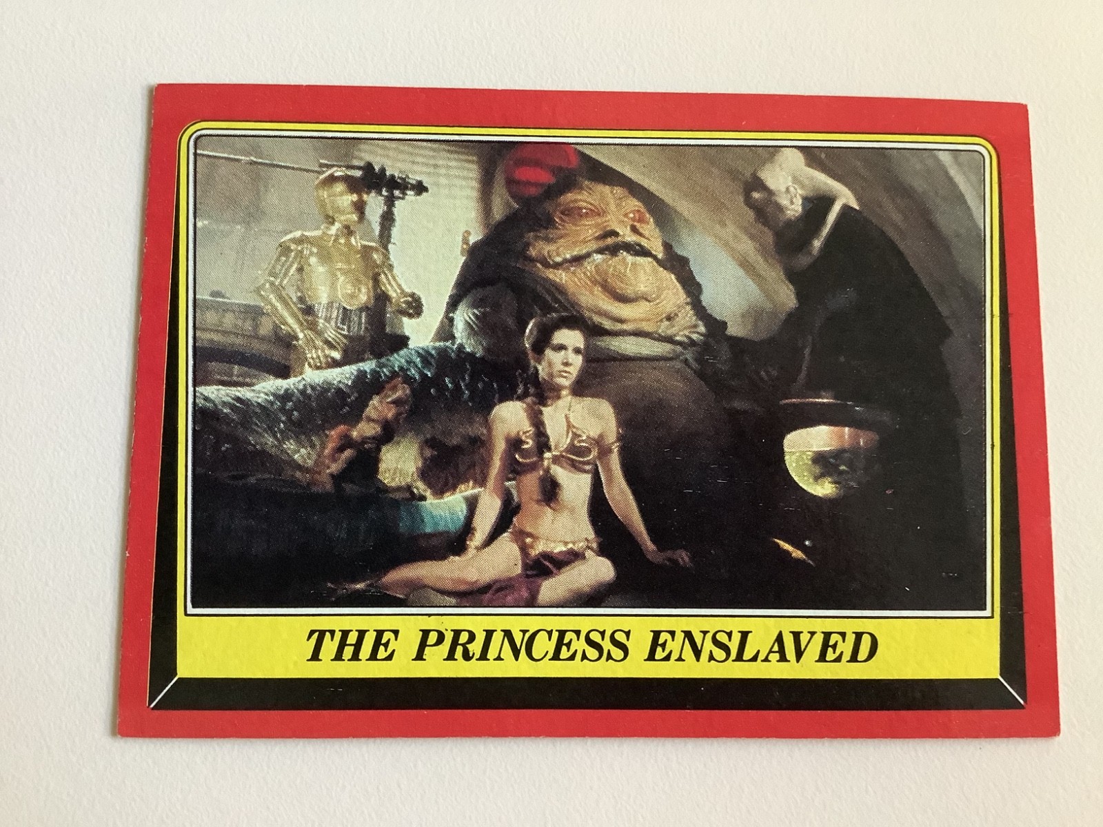 1983 TOPPS STAR WARS PRINCESS LEIA GOLD BIKINI, JABBA HUTT RC ICONIC CARD 32 1983 TOPPS STAR WARS PRINCESS LEIA GOLD BIKINI, JABBA HUTT RC ICONIC CARD 32