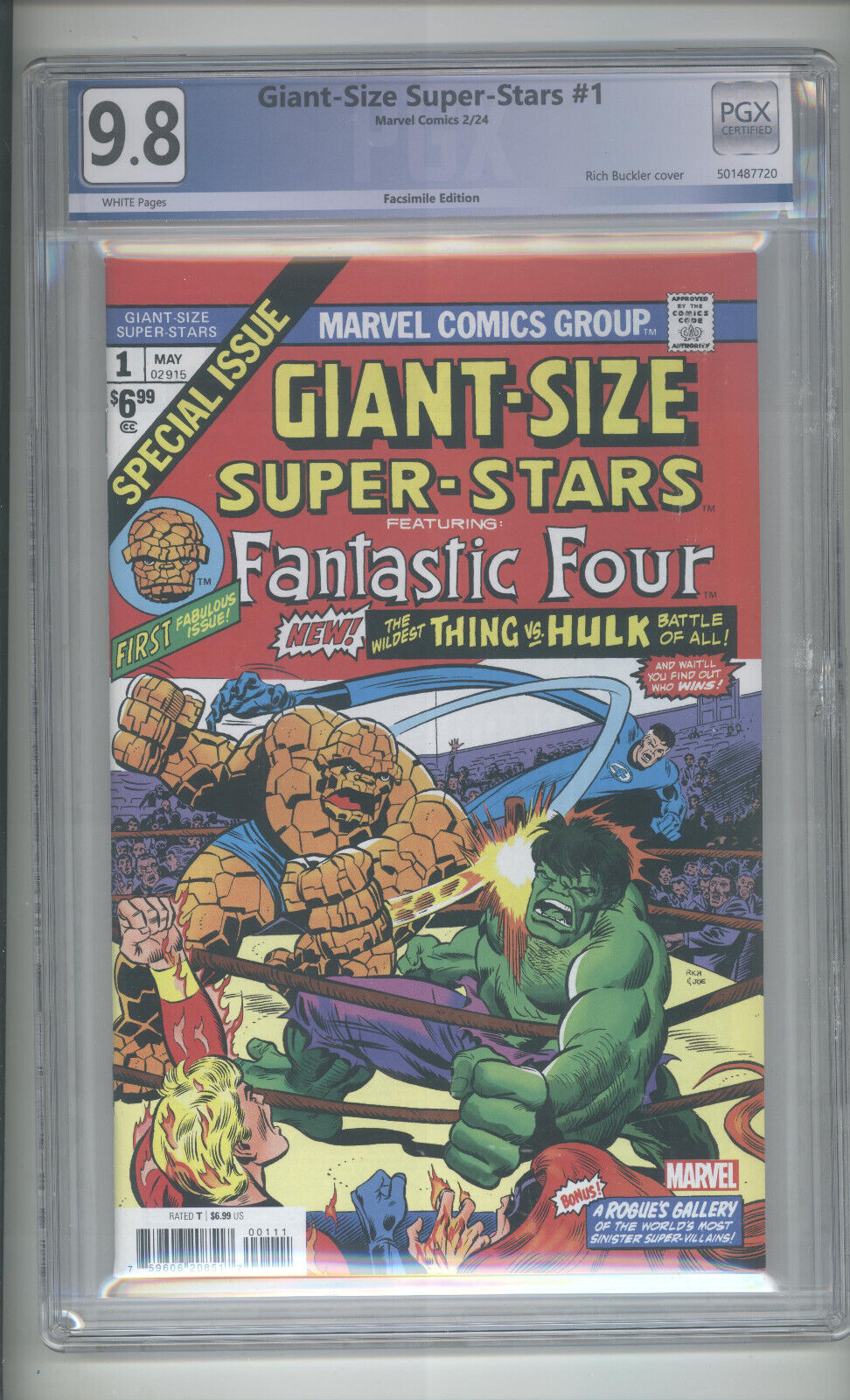 Giant-Size Super-Stars #1  PGX 9.8   Facsimile Reprint Hulk vs Thing