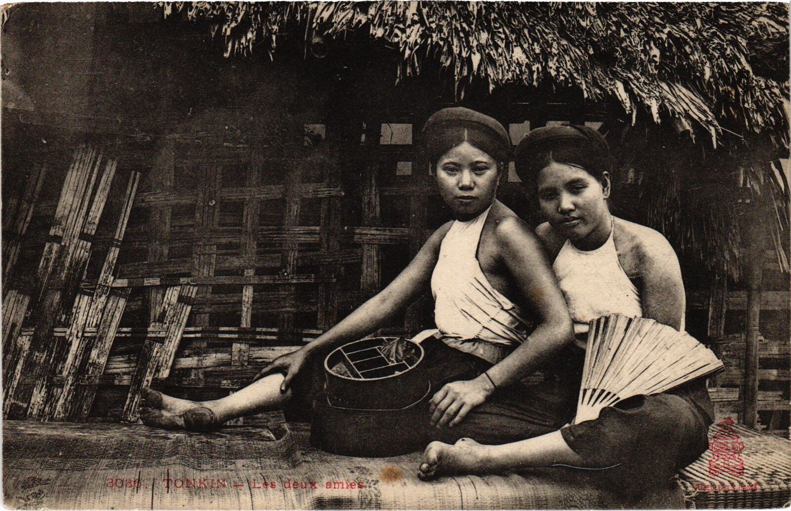 TONKIN THE TWO FRIENDS ETHNIC TYPES VIETNAM INDOCHINA PC (a37017)